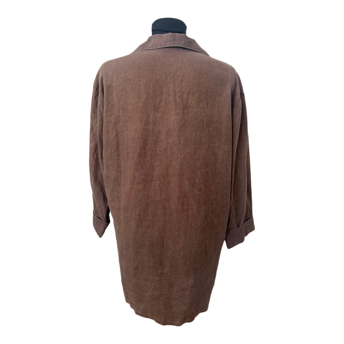 Leinenjacke Damen Braun Gr L XL Sommer Blazer Leinen Oversize Leicht