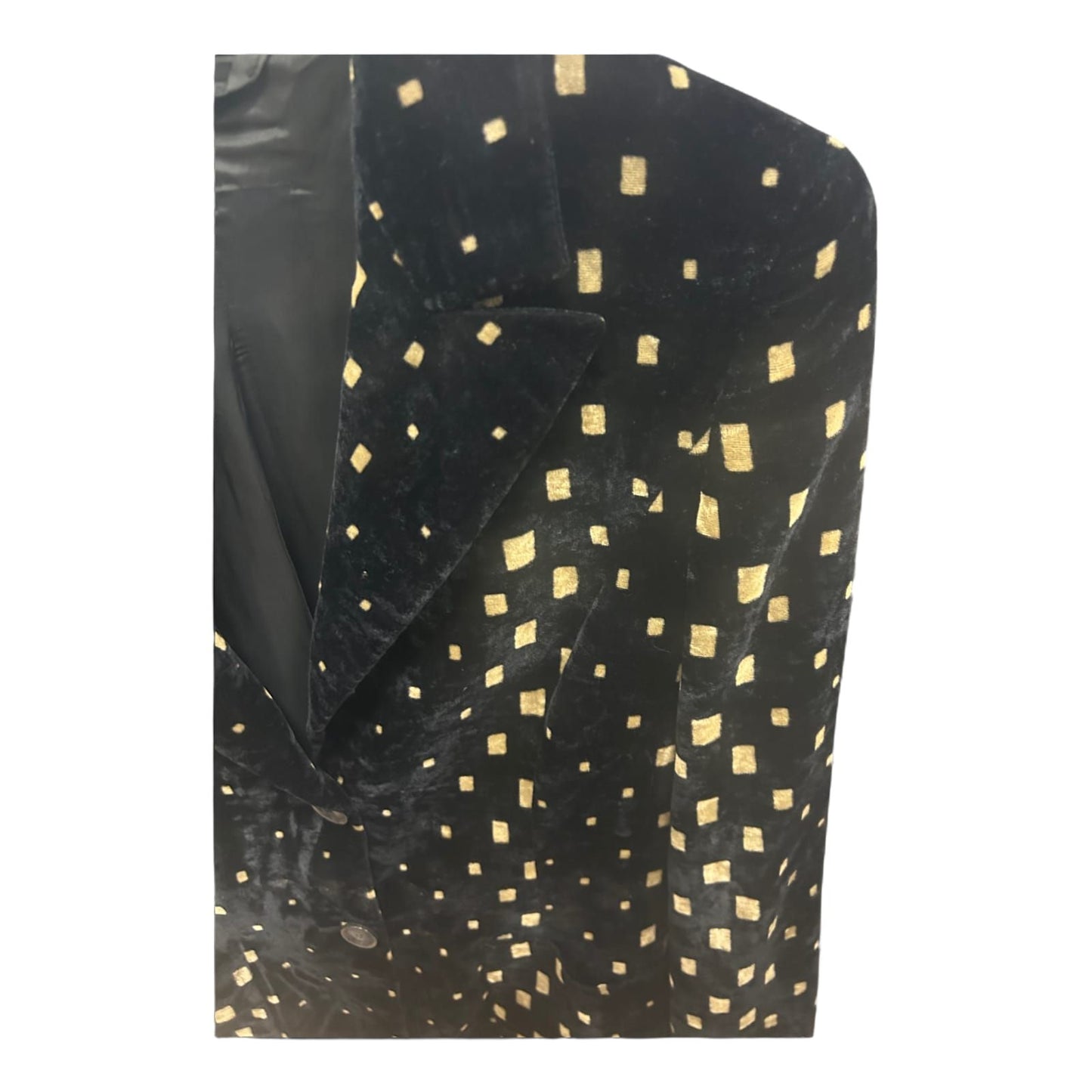 Samtblazer Damen Schwarz Gold Glänzend Vintage Party Look Größe S Unikat