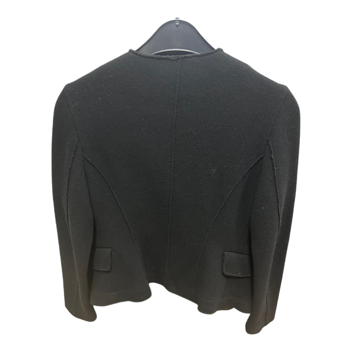 Sisley Damenjacke Schwarz Gr S Elegant Kurzjacke Struktur Knöpfe 60 cm