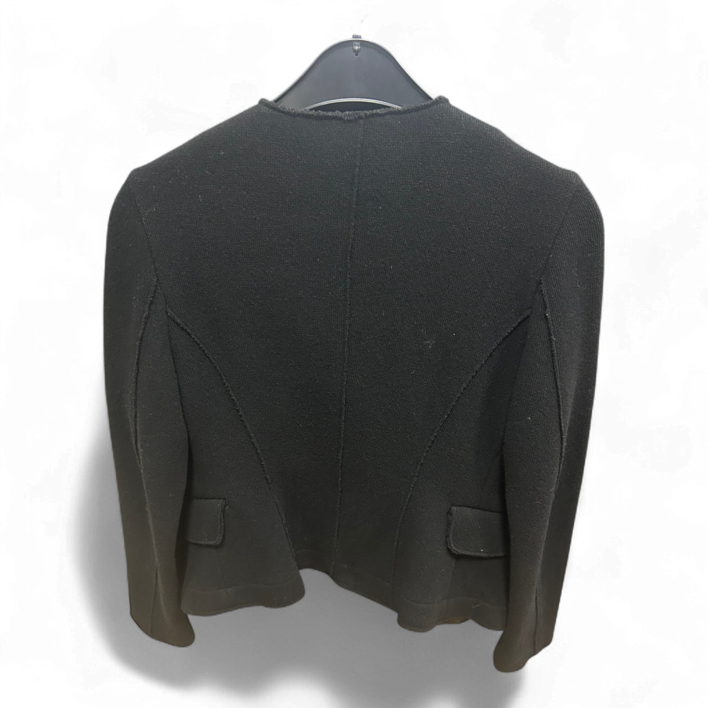 Sisley Damenjacke Schwarz Gr S Elegant Kurzjacke Struktur Knöpfe 60 cm