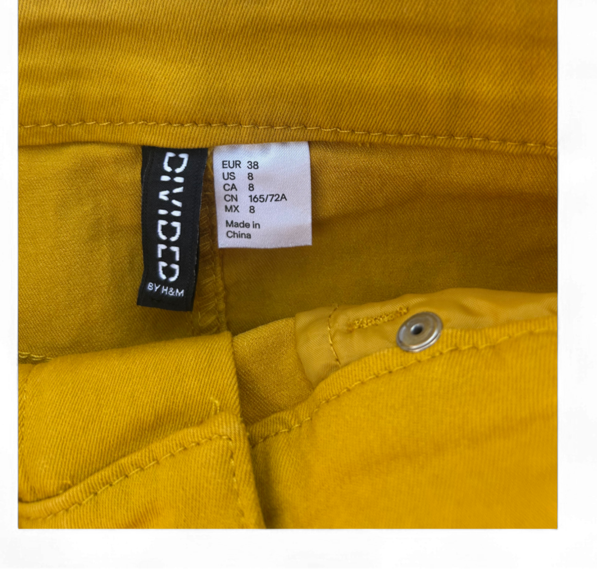 H&M Divided Rock Gelb Größe 38 Minirock Baumwollmix Knopfleiste Sommer