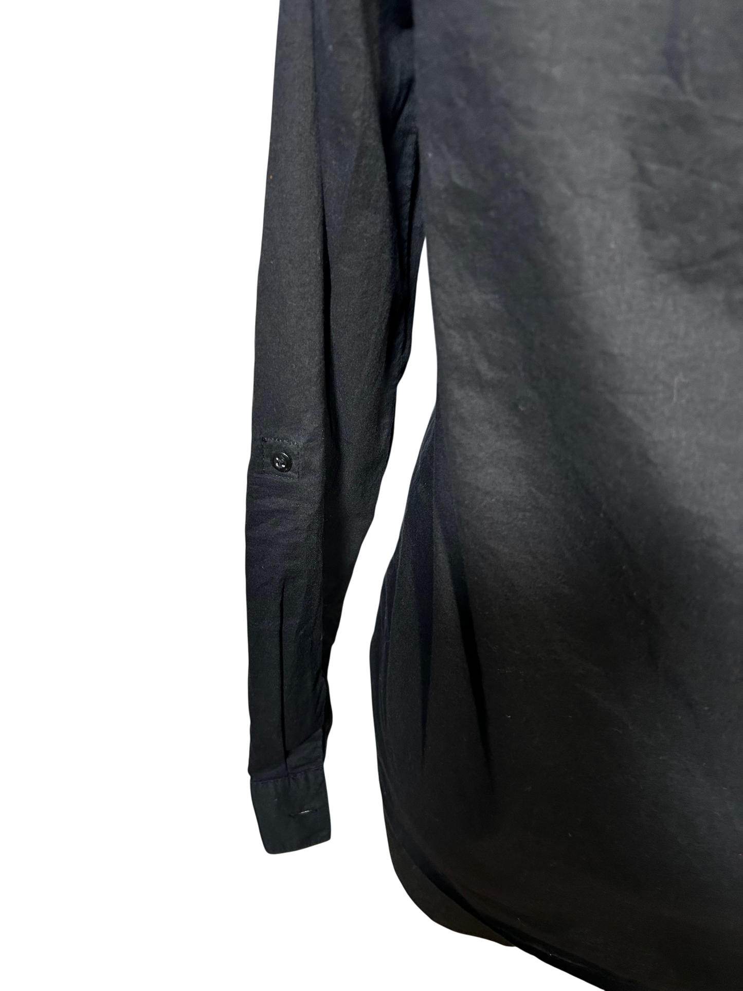 Yessica Damen Bluse Hemdbluse Gr 36 Schwarz Baumwolle Langarm Basic Elegant