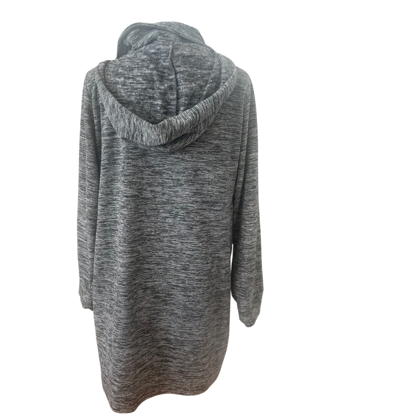 Janina Strickjacke Damen Gr 48 Grau Lang Kapuze Reißverschluss Cardigan