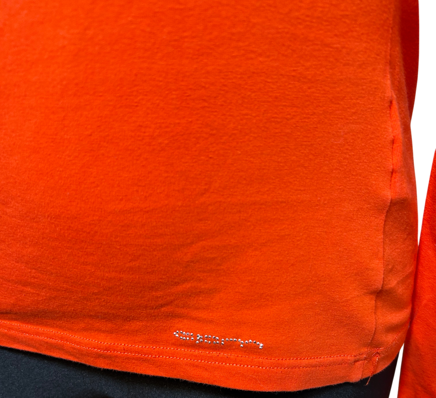 OPM The Collection Rollkragen Shirt Damen Longsleeve Gr S Orange Elastisch Baumwolle