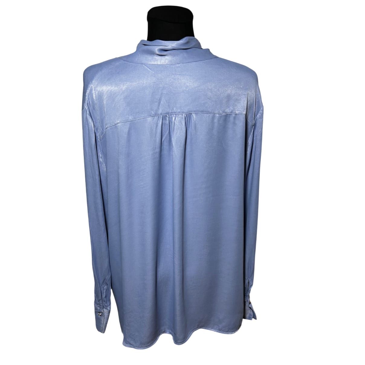 sOliver Black Label Bluse Gr 48 Hellblau Elegant Bindeschal Viskose Damen