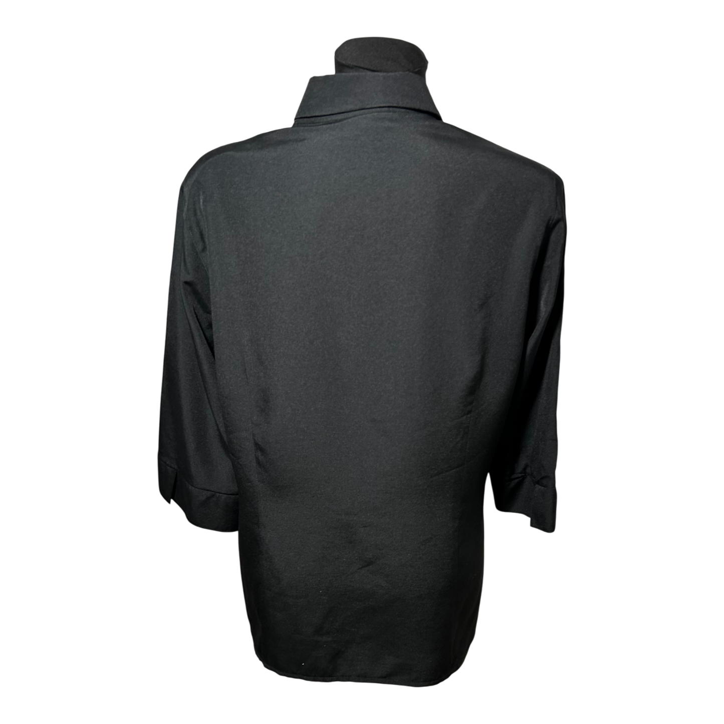 Canda Bluse Damen Gr 44 Schwarz Viskosemix Vintage 3/4-Arm Elegante Shirtbluse