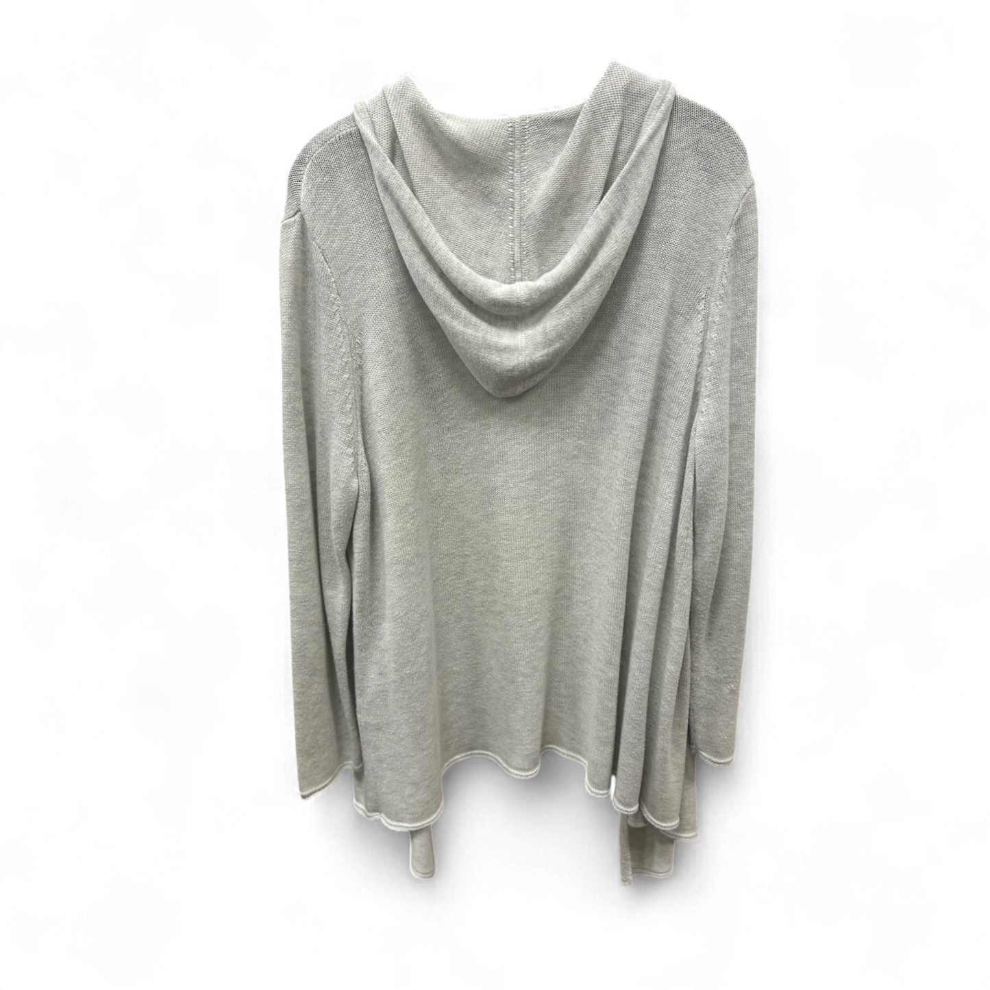 Bonita Strickjacke Grau Gr XL Kapuze Zipfelsaum Offen Lagenlook Langarm Casual