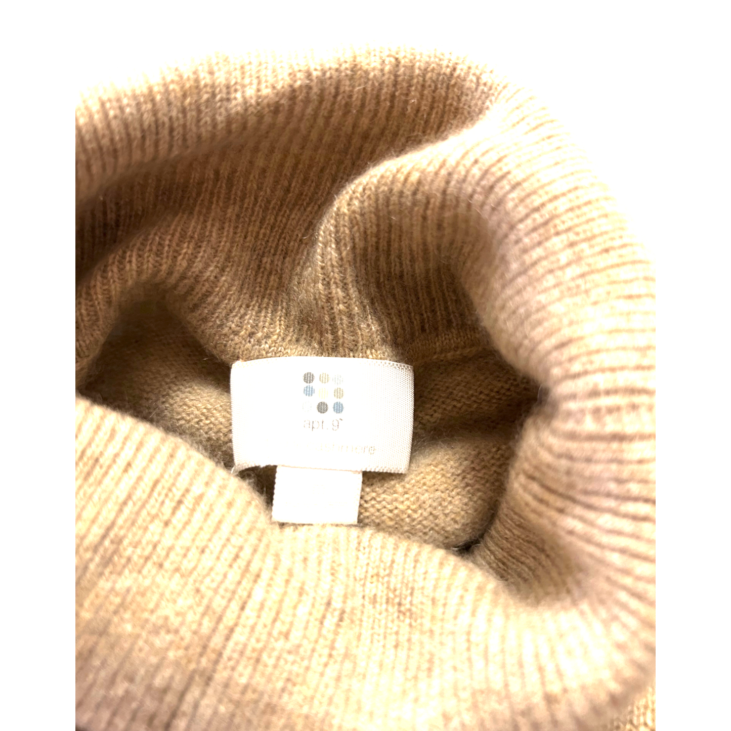 APT 9 Kaschmir Pullover Damen Rollkragen Gr M Beige Winter Luxus