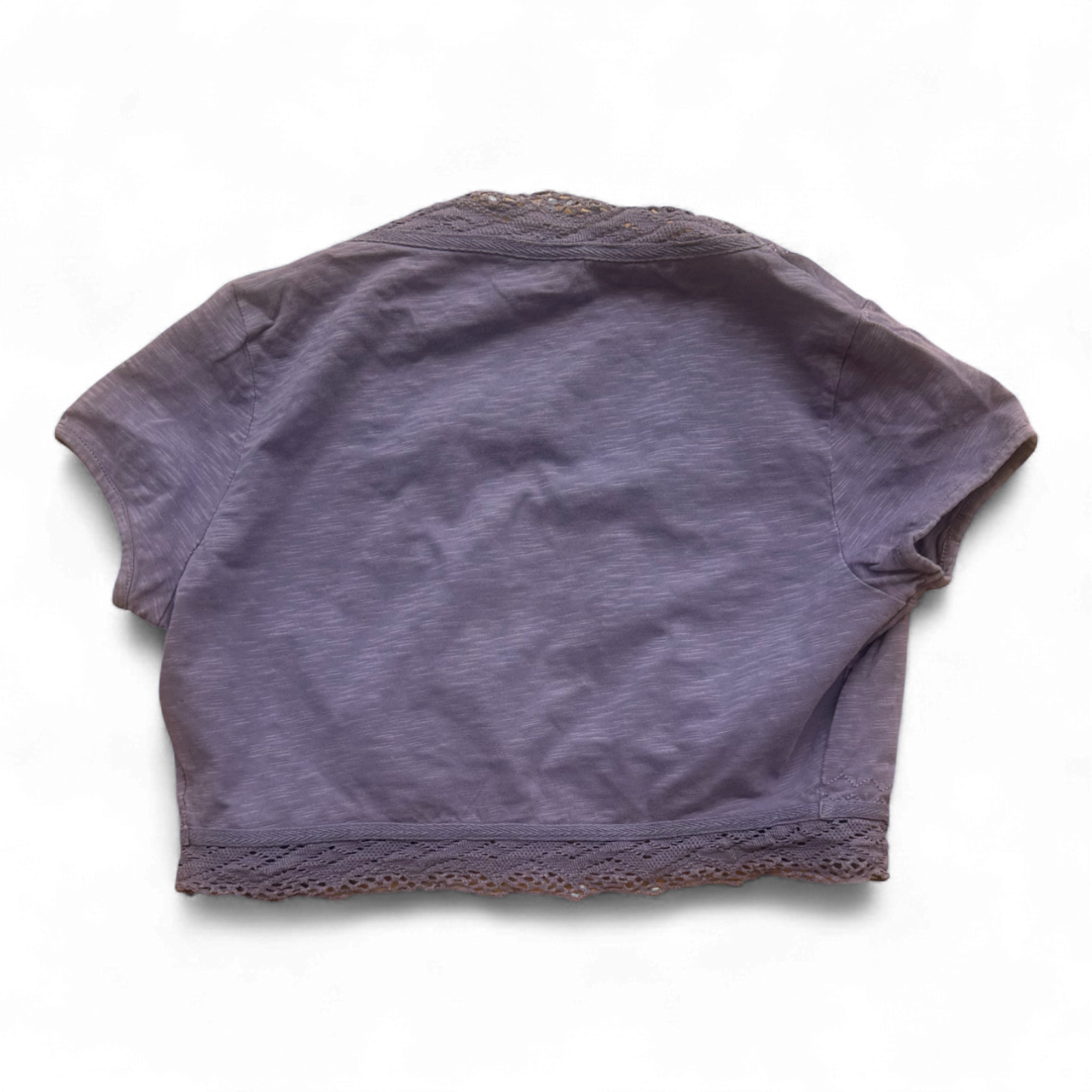 Street One Bolero Strickjacke Lila Kurzarm Gr. 40 Baumwollmix Sommer Top