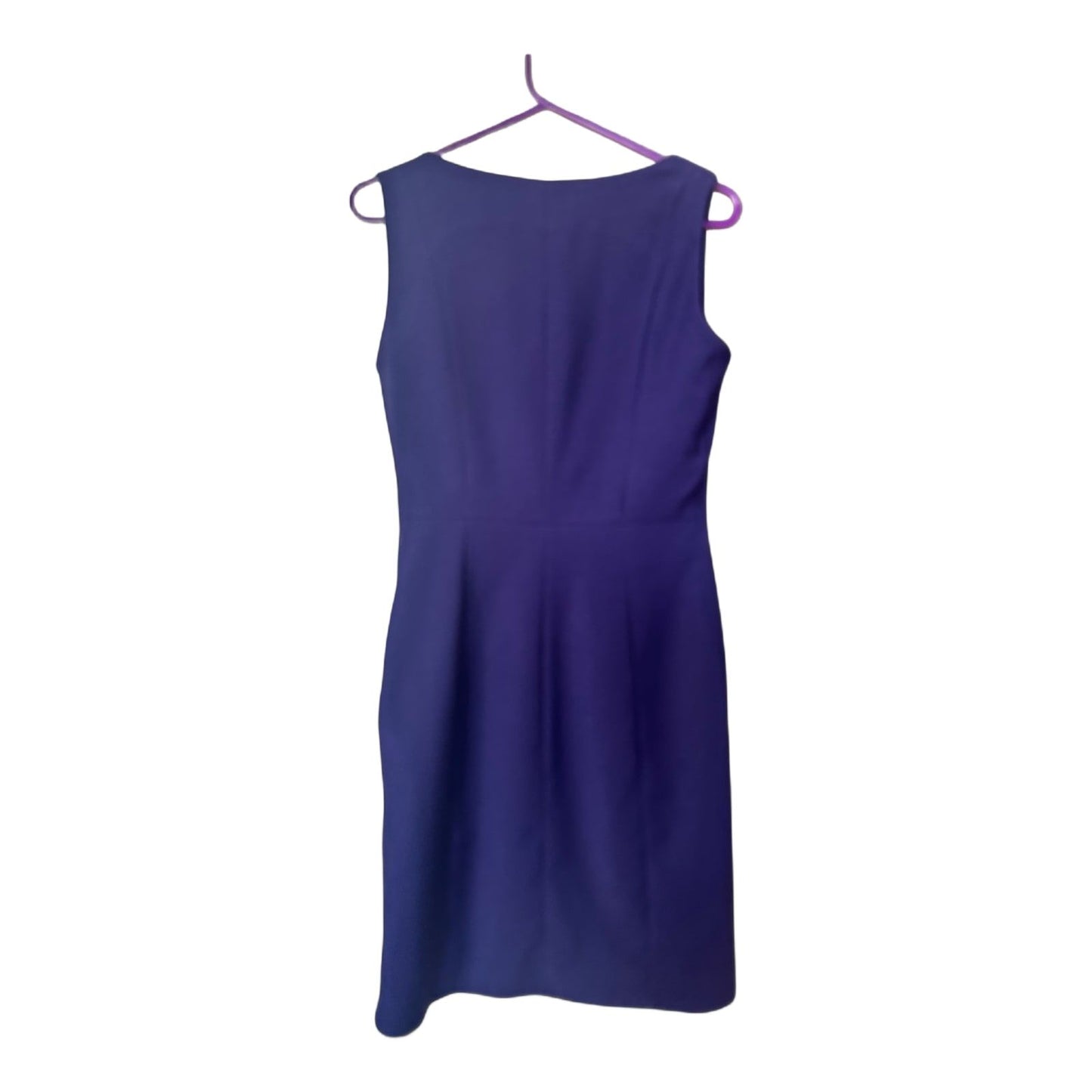 H&M Kleid Damen Dress Damenkleid Gr. 36 Violett Etui Ärmellos Wickeloptik Elegant