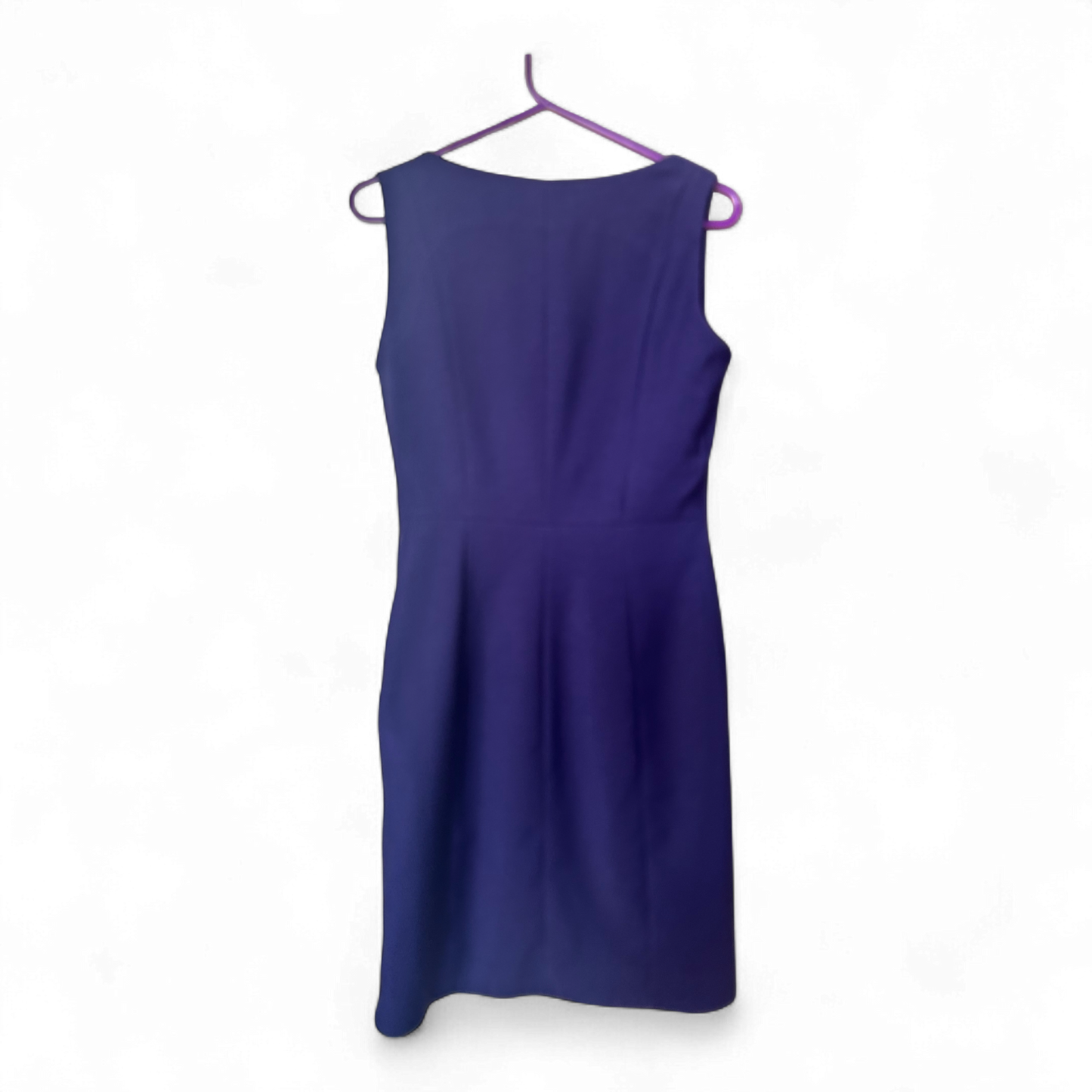 H&M Kleid Damen Dress Damenkleid Gr. 36 Violett Etui Ärmellos Wickeloptik Elegant