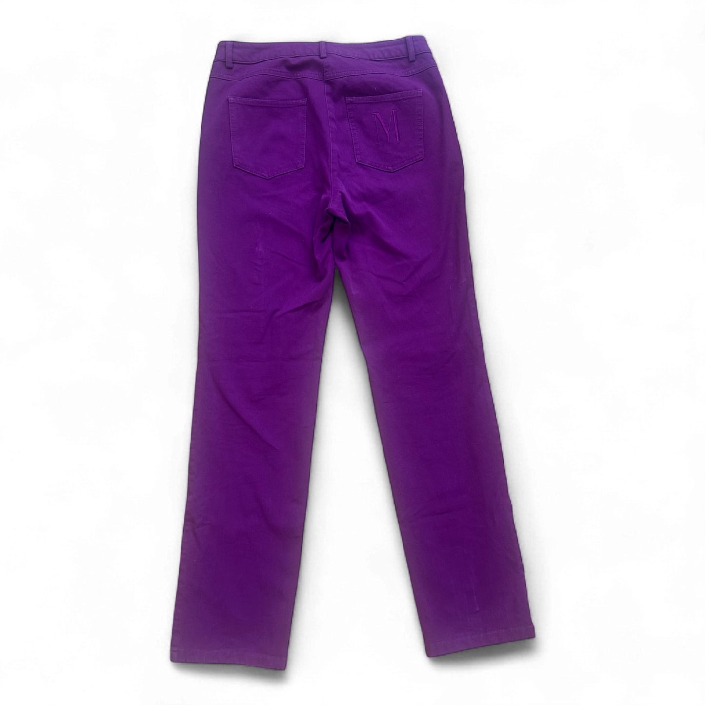 Madeleine Hose Lila Gr 38 Gerade Baumwolle Stretch Schrittlänge 81cm Wie Neu