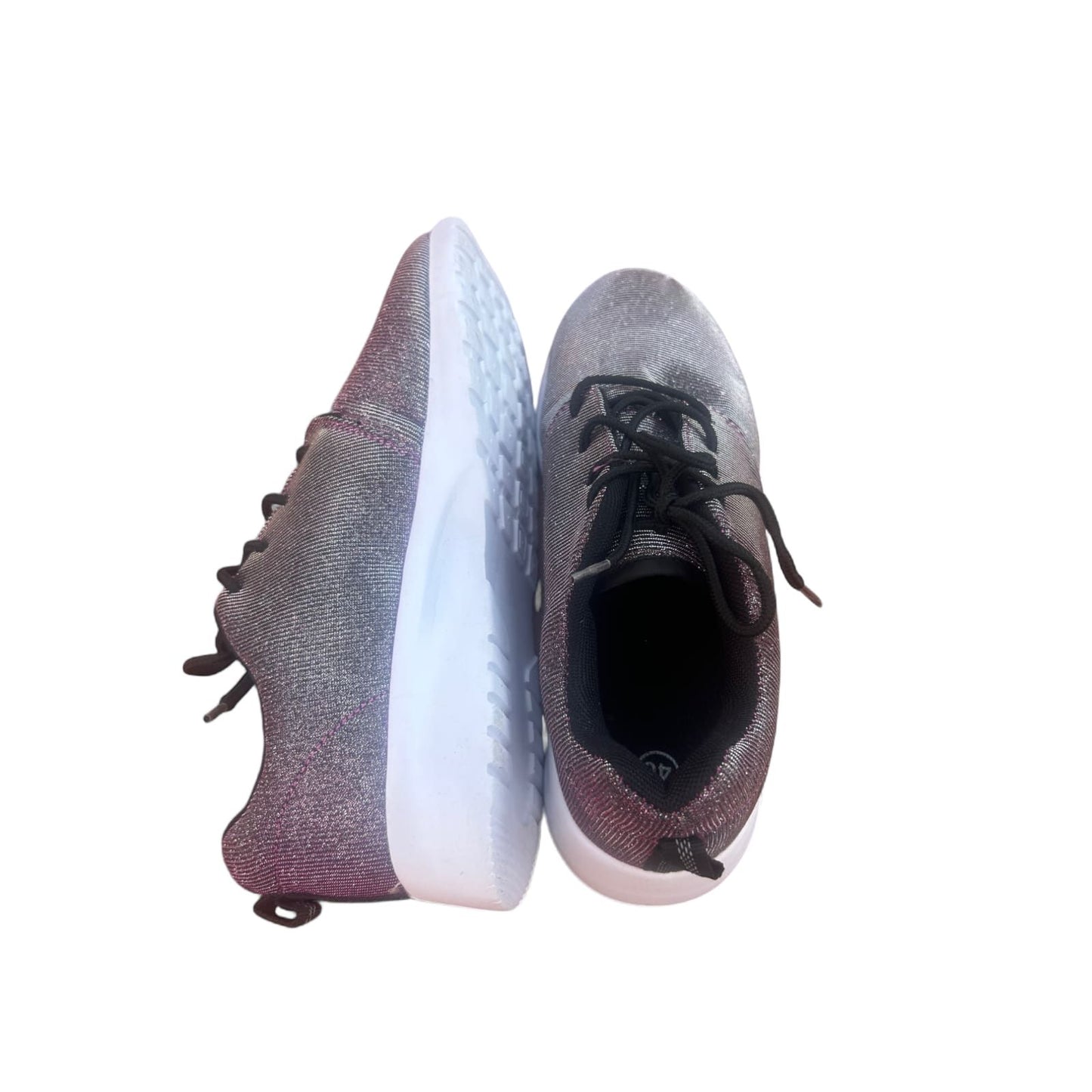 Damen Sneaker Glitzer Lila Schwarz Größe 40 Sportschuhe Neu Komfort Sohle