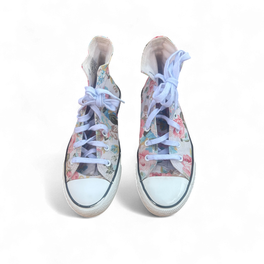 1994 High Top Sneaker Blumen Gr. 38 Floral Schuhe Retro Look Stoffschuhe