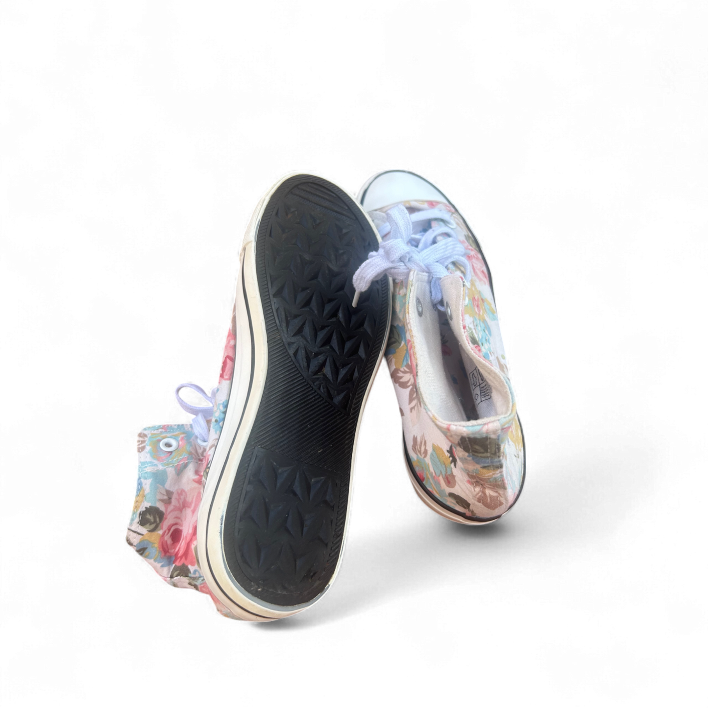 1994 High Top Sneaker Blumen Gr. 38 Floral Schuhe Retro Look Stoffschuhe