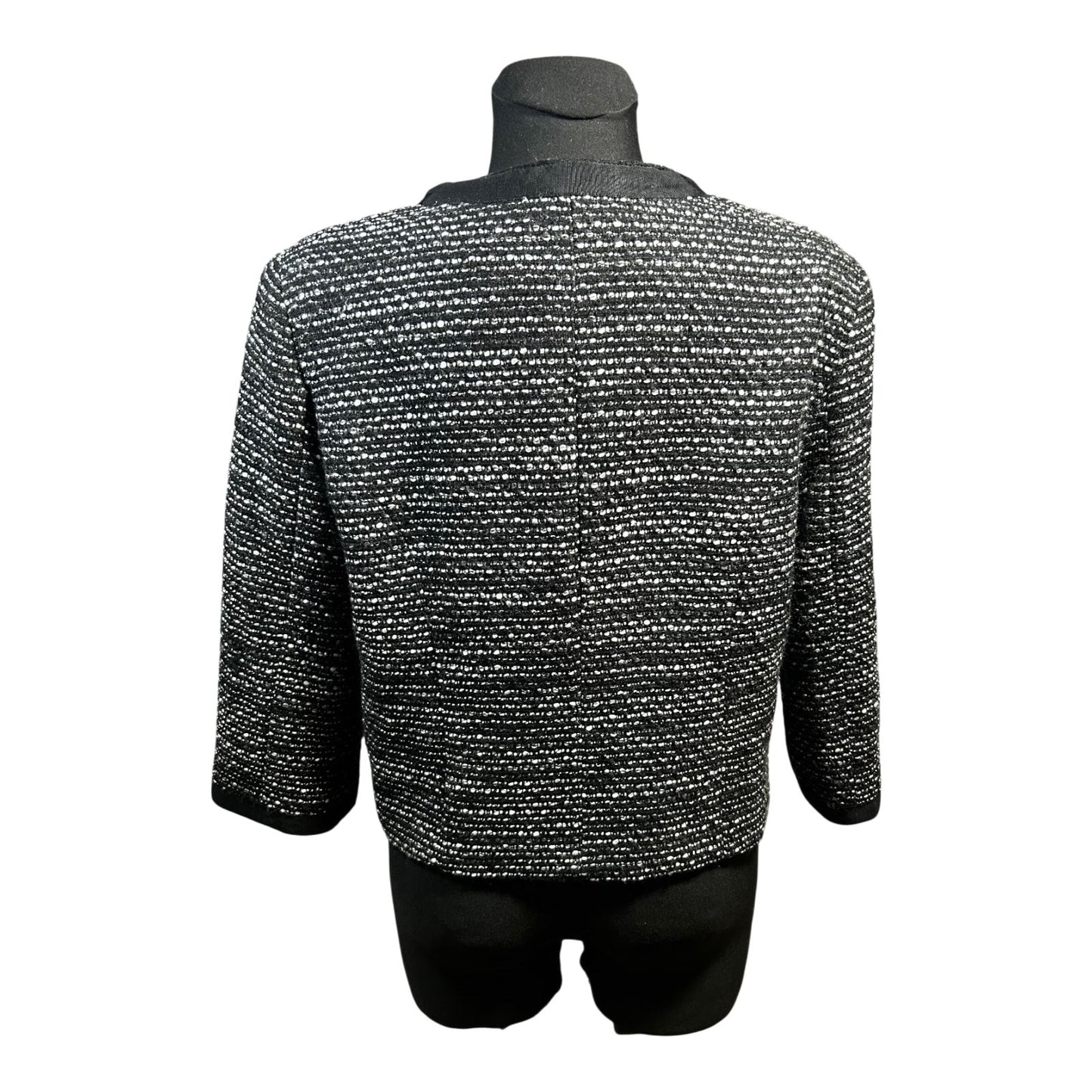 Yessica Damen Jacke Gr 42 Schwarz Silber Glitzer Elegant Kurzjacke Party Chic