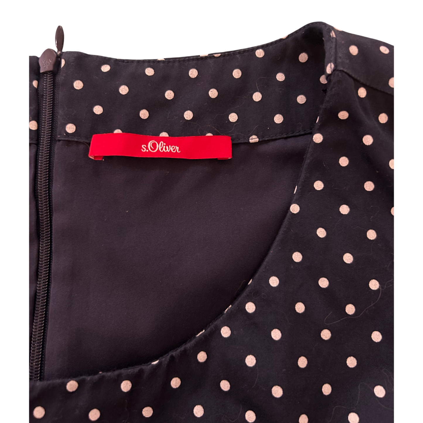 s Oliver Kleid Damen Gr 40 Dunkelblau Punkte Baumwolle Gefüttert Elegant Klassisch (Kopie)