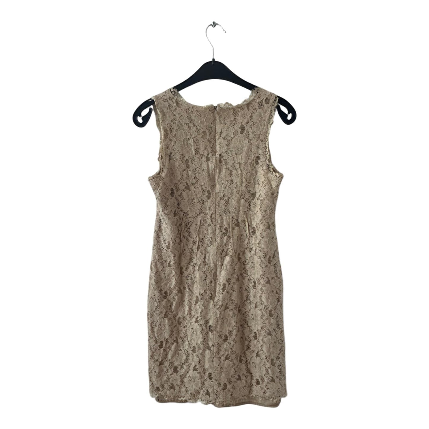 Hallhuber Kleid Damen Dress Damenkleid Gr. 36 Creme Etui Spitzenkleid Elegant