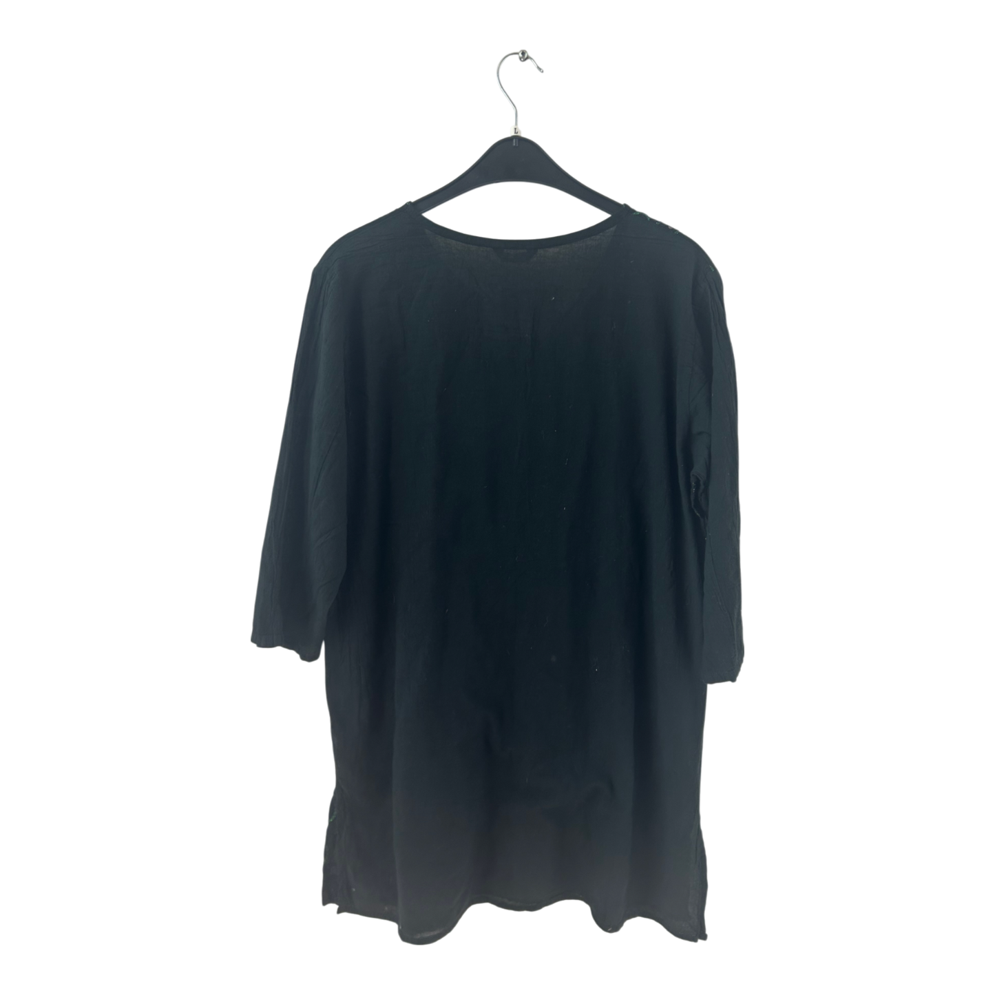 Donna IO Tunika Damen Dress Damenkleid Gr. L Schwarz GrĂŒn Pailletten Boho Look