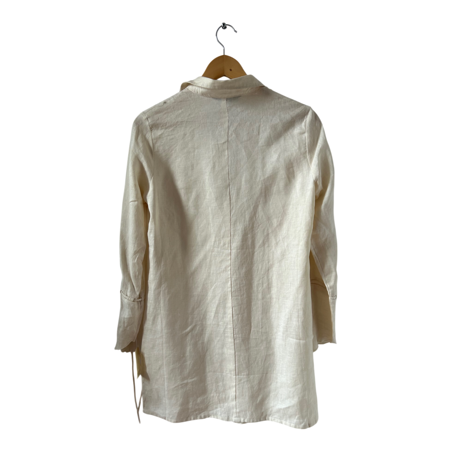 ANN LLEWELLYN Leinen Bluse Creme Gr 36 Langarm Sommer Tunika Hemd Longbluse NEU