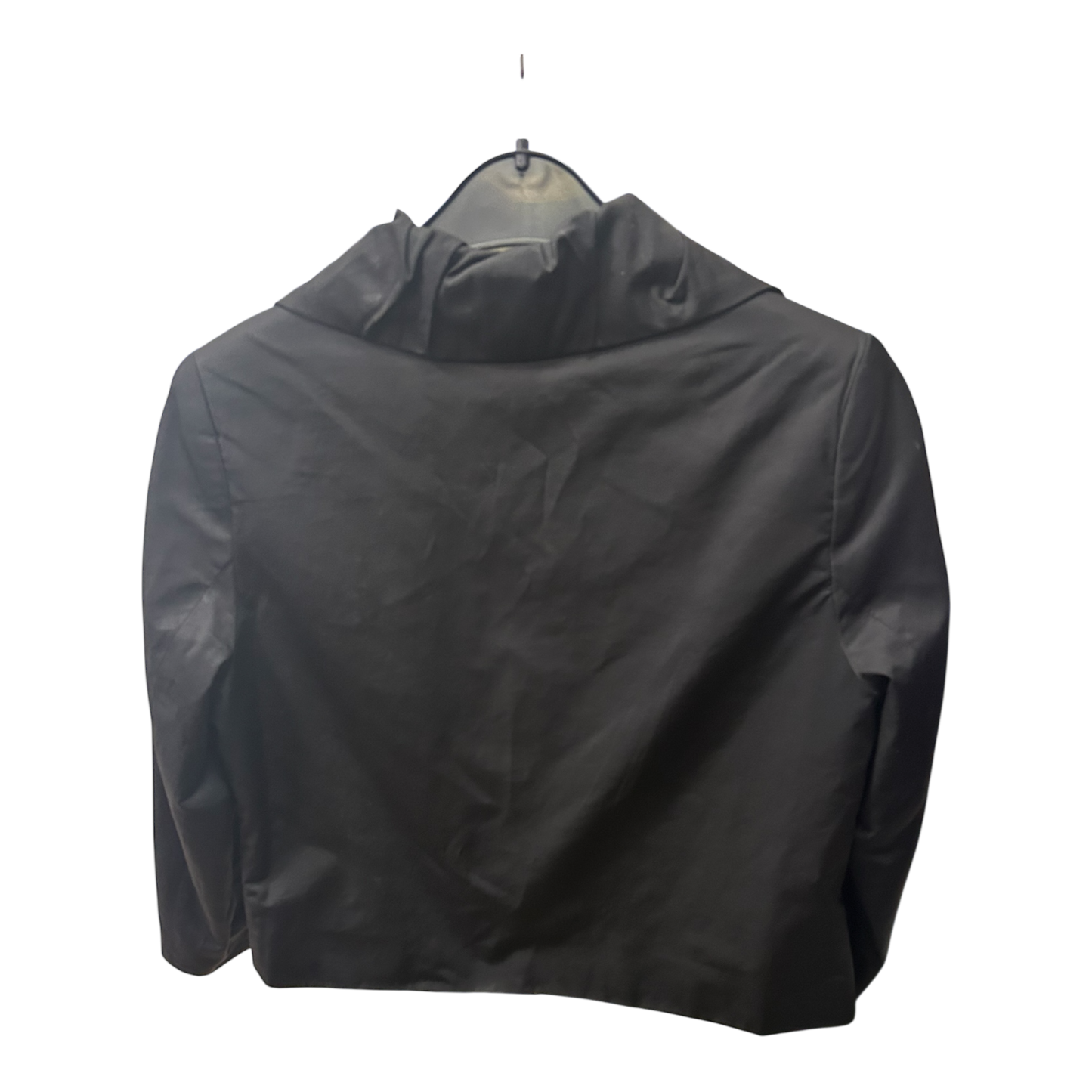 H&M Jacke Schwarz Gr 38 Kurz Elegant Satinoptik Große Knöpfe Vintage Stil