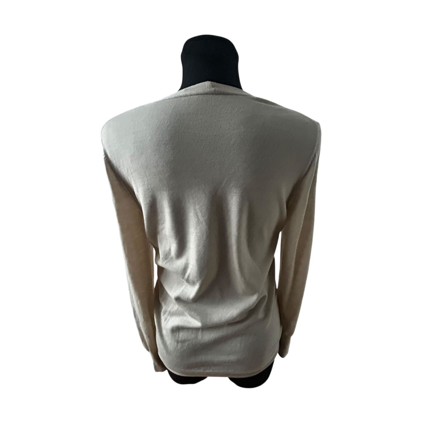 Strenesse Damen Strickjacke Cardigan Größe 40 Beige Wolle Elegant Klassisch