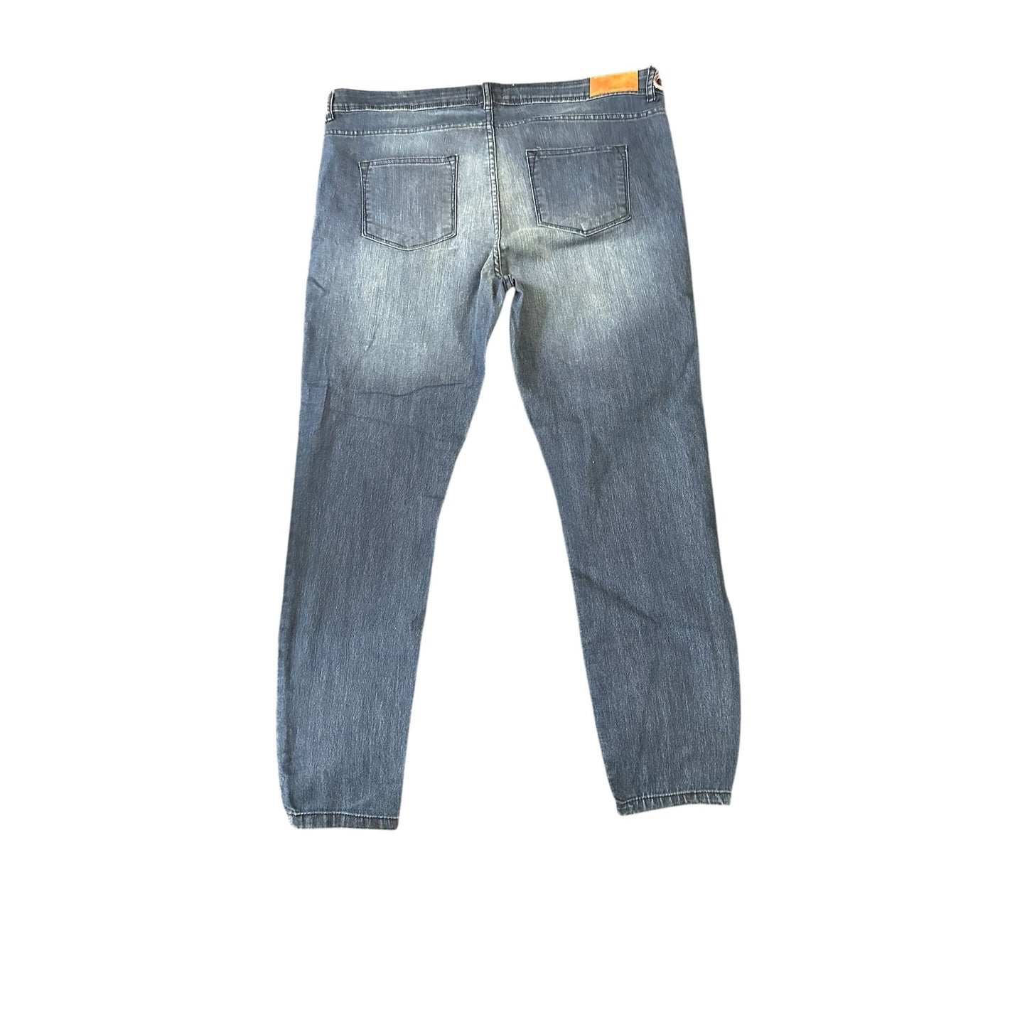 Janina Slim Denim Wear | Gr. 46 | Blau | Slim Fit | Damen Jeans - Hosen | Glitzer Muster am Gürtelbund