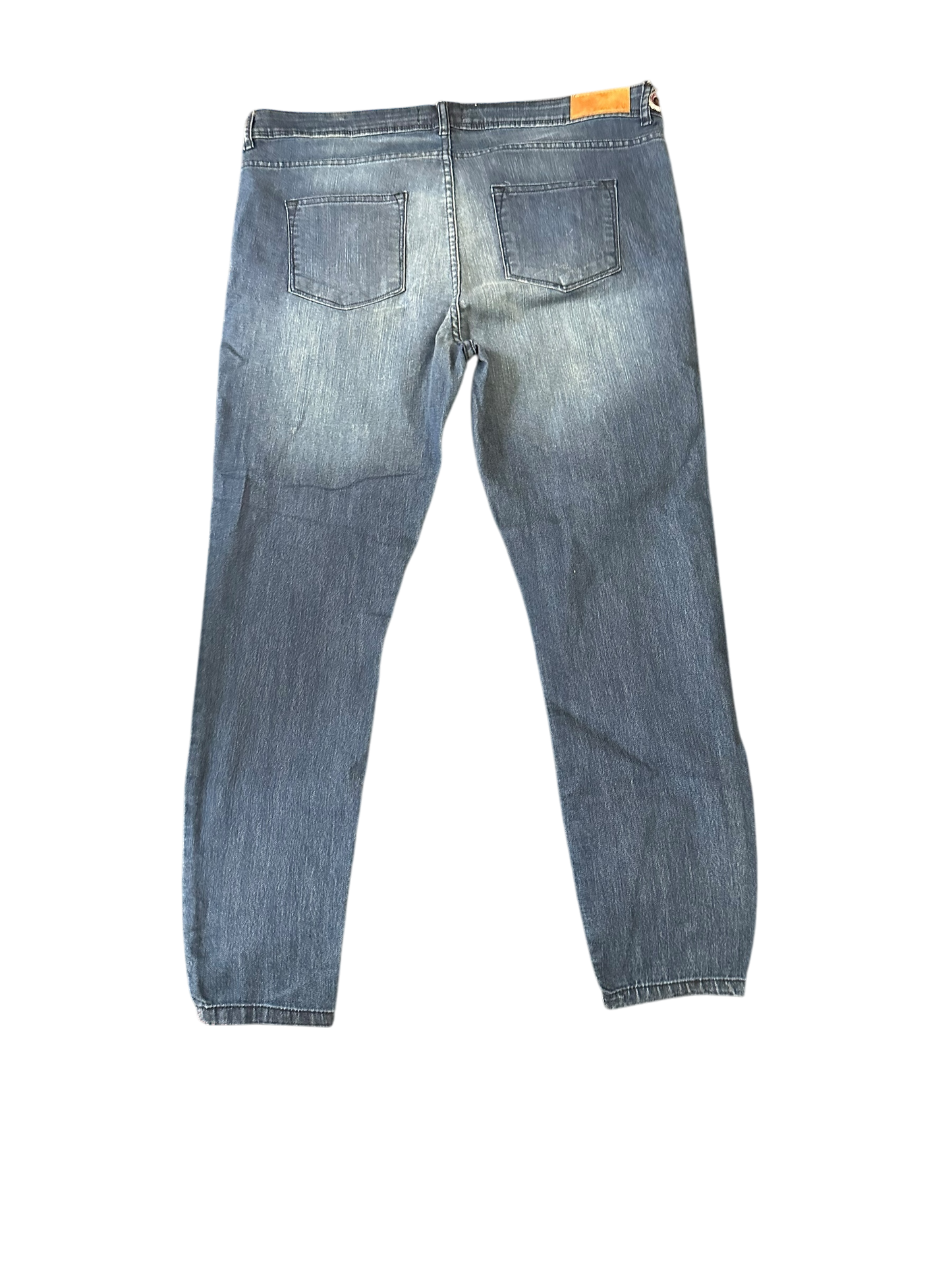 Janina Slim Denim Wear | Gr. 46 | Blau | Slim Fit | Damen Jeans - Hosen | Glitzer Muster am Gürtelbund