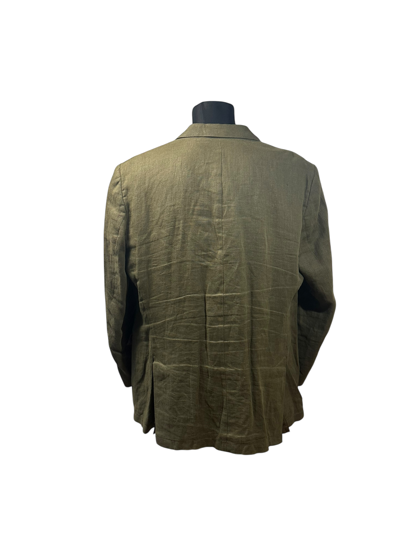 Montego Sakko Herren L/XL Olivgrün Leinen Sakko Sommer Klassisch Einreiher