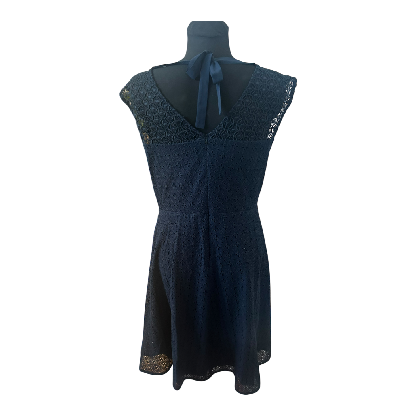 Sixth Sense Damen Kleid Spitze Sommer Elegant Gr 40 Blau Gefüttert Neu