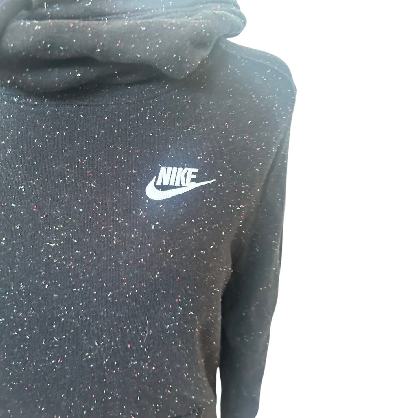 Nike Hoodie Damen Gr M Kapuze Oversize Punkte Schwarz Sweatshirt Lässig