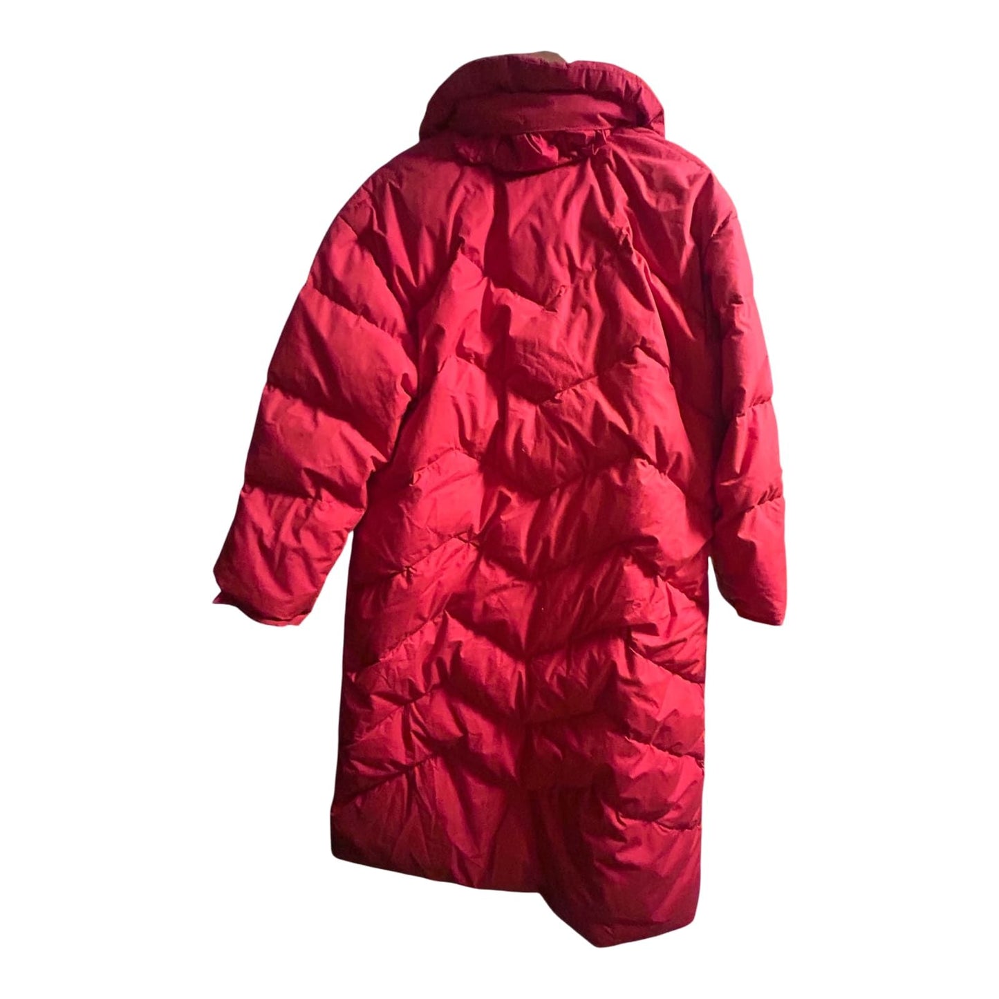 Elho Vintage Daunenmantel Rot Gr 40 90s Lang Daunenjacke Wintermantel Damen