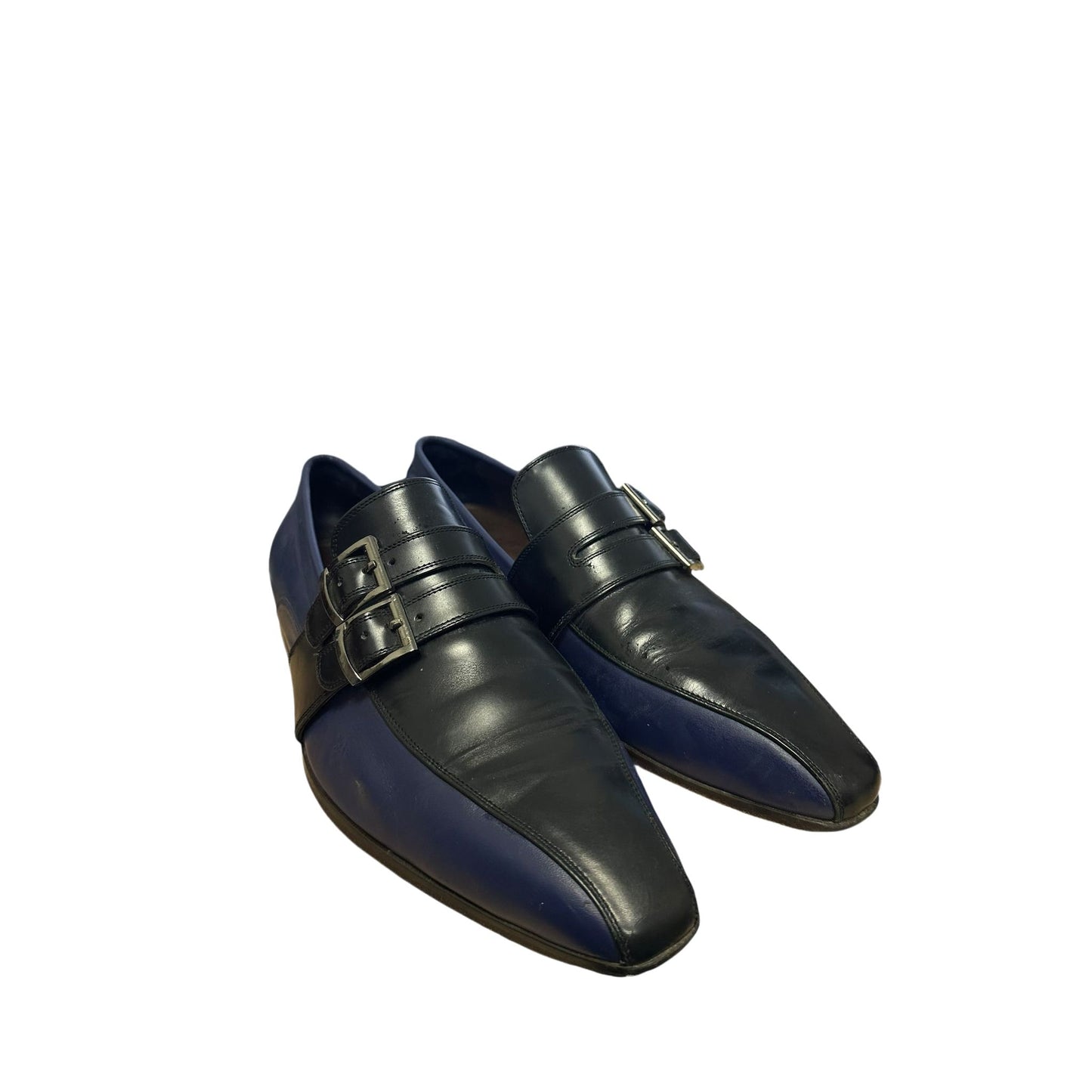 Bespoke Herrenschuhe dunkelblau / schwarz aus Echtleder Sohle Gr. 44