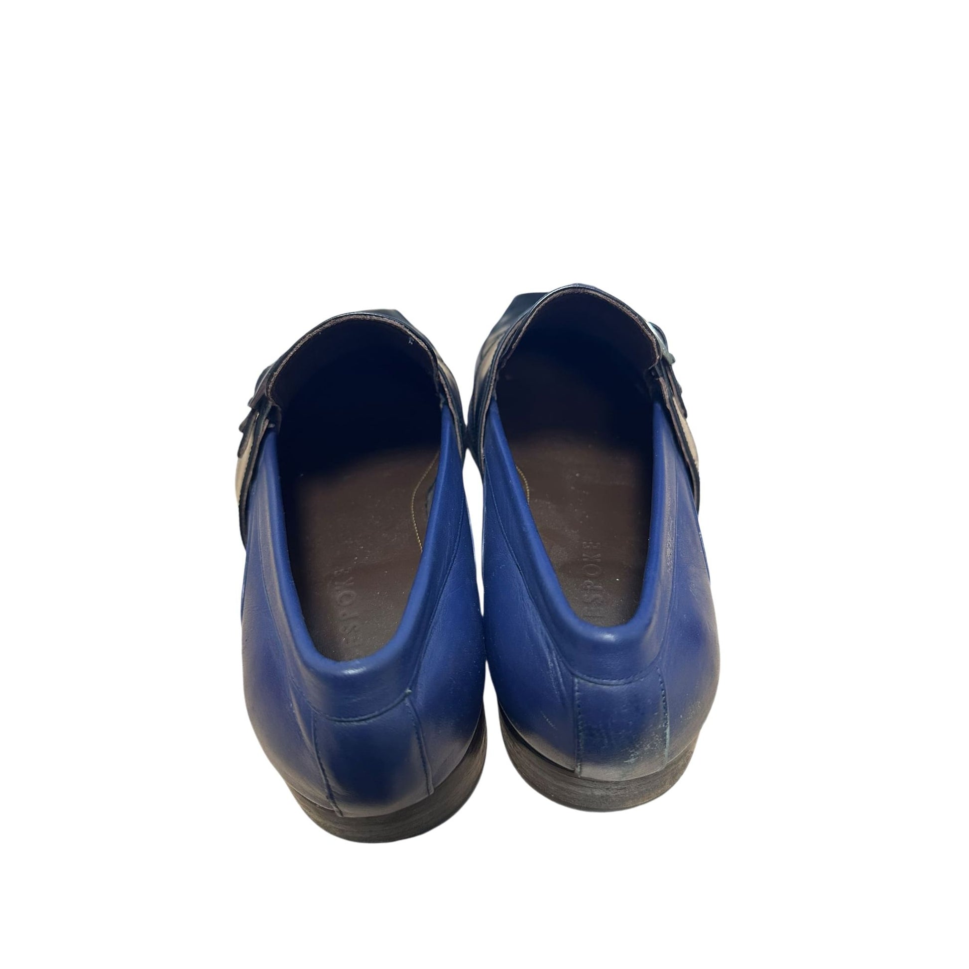 Bespoke Herrenschuhe dunkelblau / schwarz aus Echtleder Sohle Gr. 44