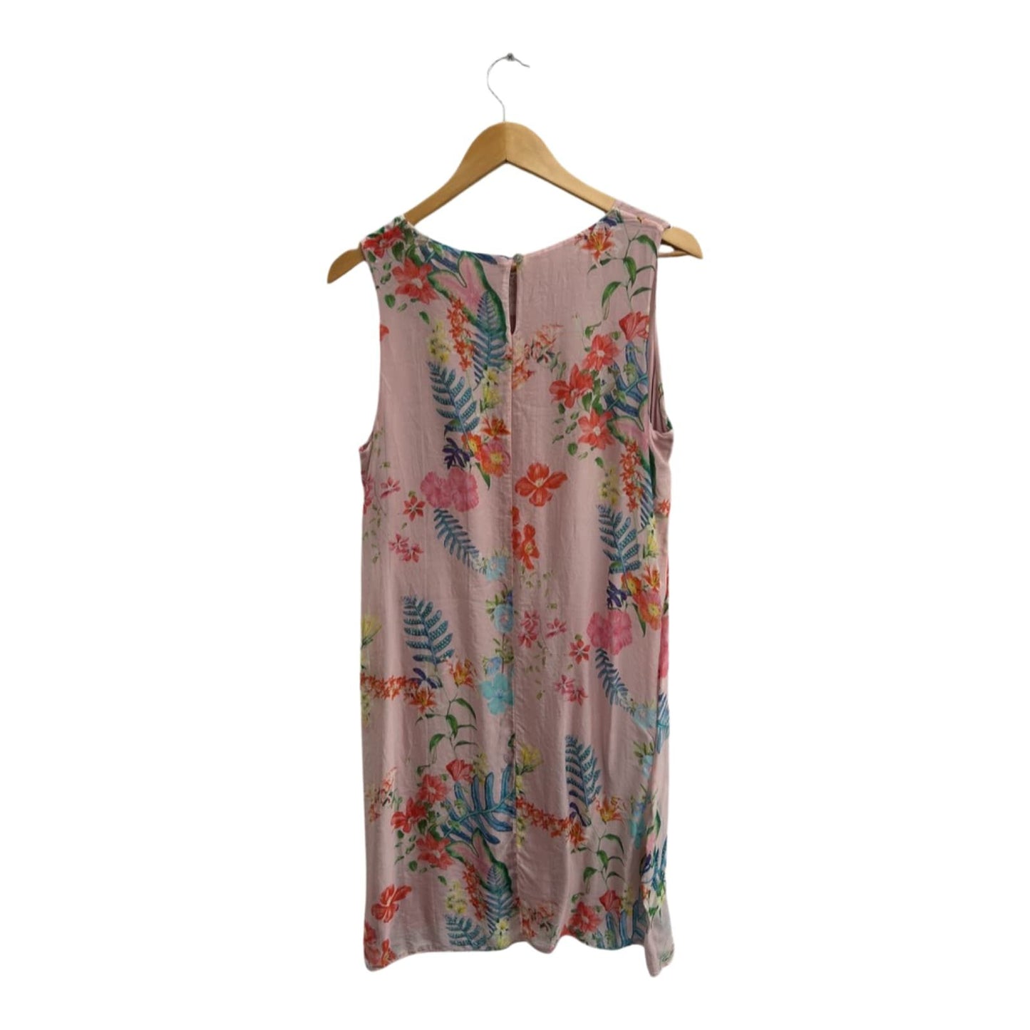 Cartoon Kleid Damen Dress Damenkleid Gr 40 Rosa Blumen Sommer Seide Viskose Boho