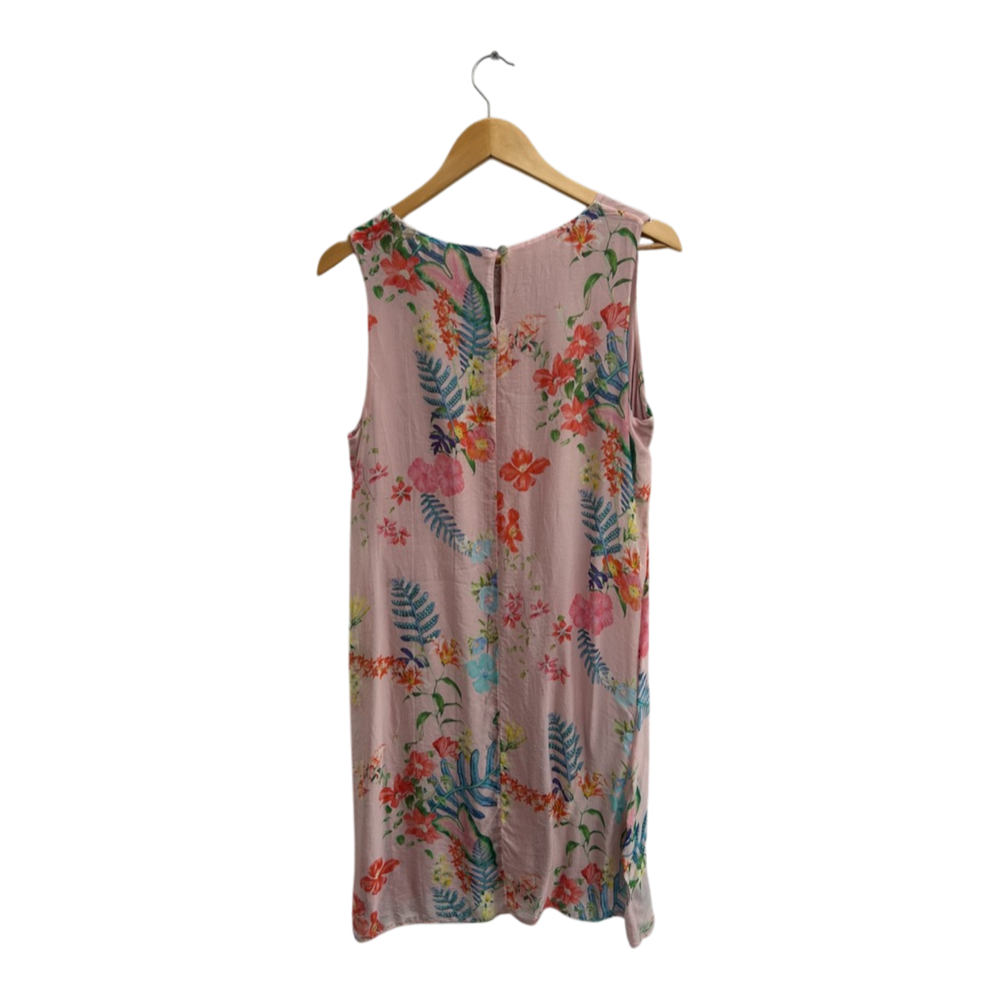 Cartoon Kleid Damen Dress Damenkleid Gr 40 Rosa Blumen Sommer Seide Viskose Boho