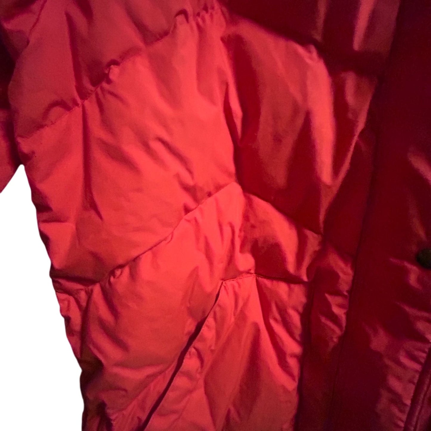 Elho Vintage Daunenmantel Rot Gr 40 90s Lang Daunenjacke Wintermantel Damen