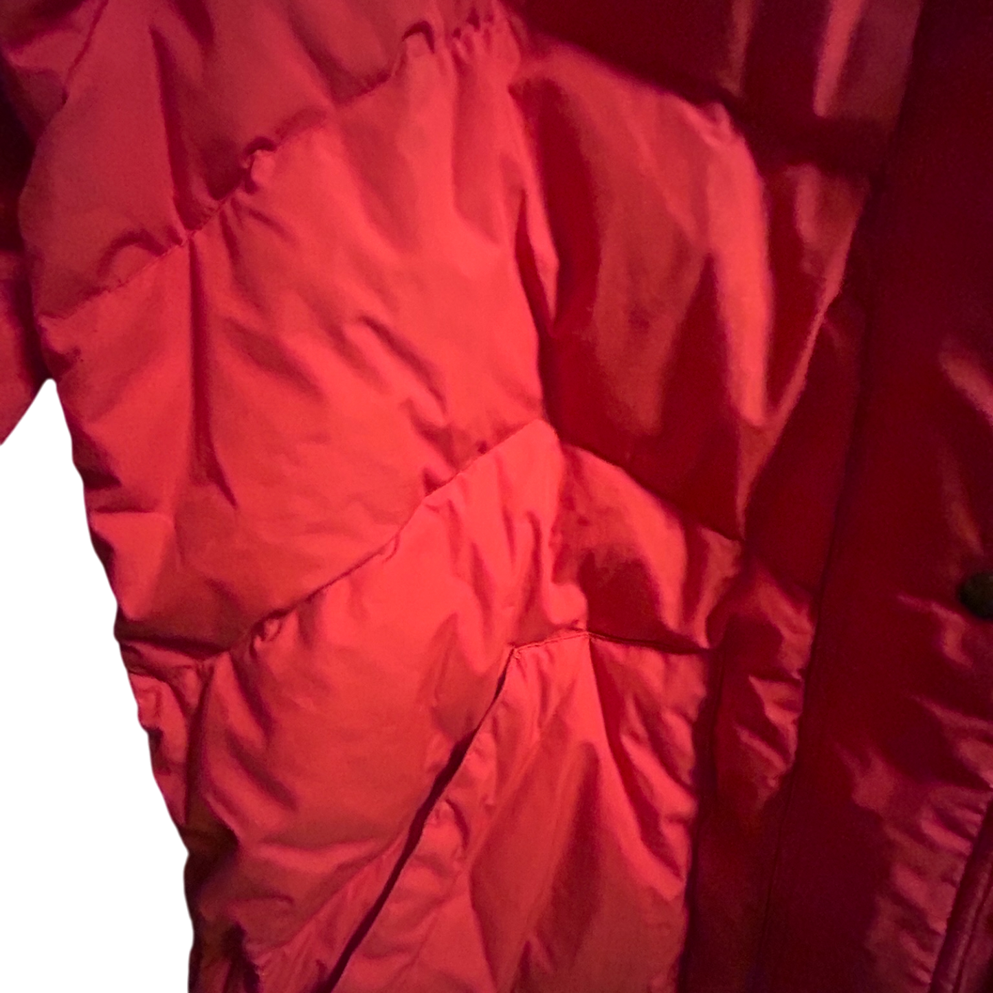 Elho Vintage Daunenmantel Rot Gr 40 90s Lang Daunenjacke Wintermantel Damen