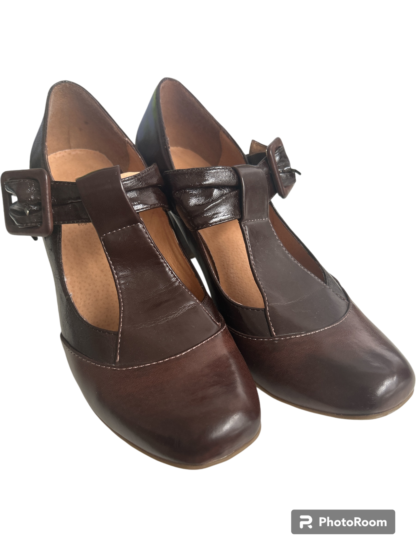 Catwalk Leder Riemchen Pumps Damen braun Gr. 40