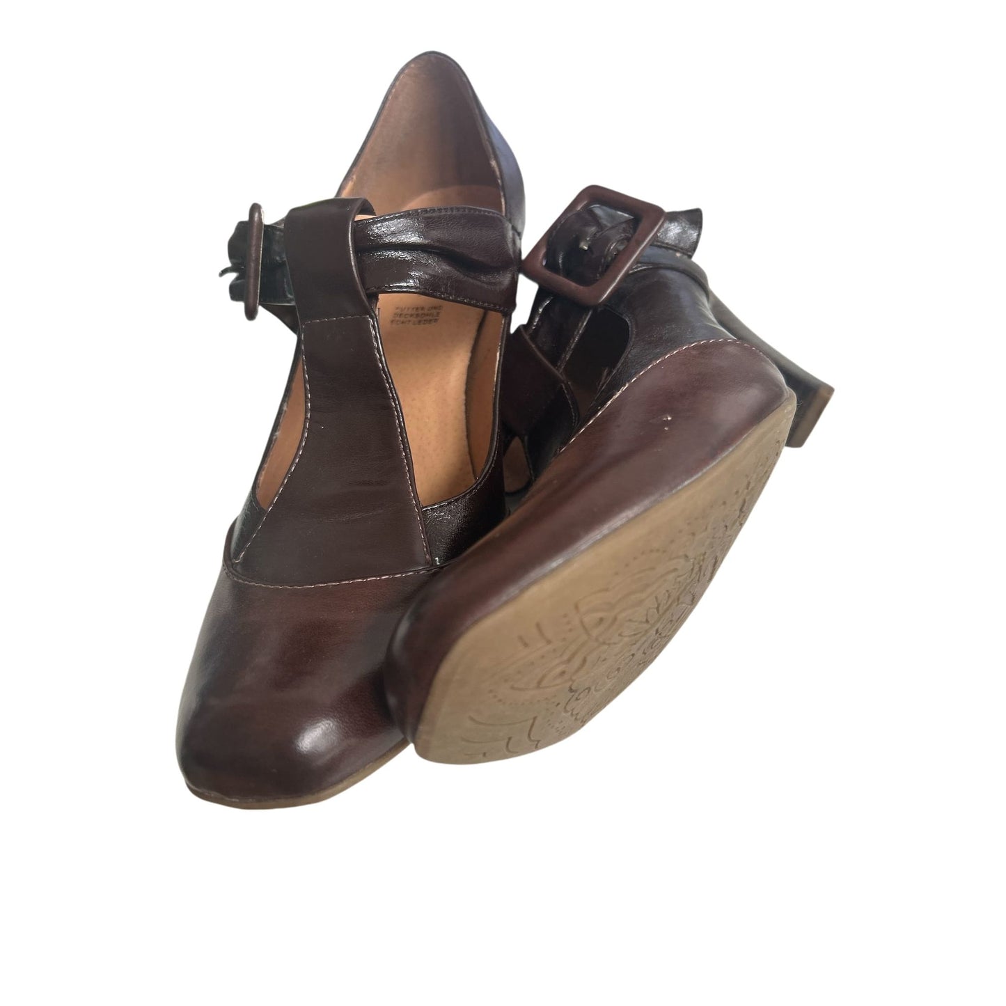 Catwalk Leder Riemchen Pumps Damen braun Gr. 40