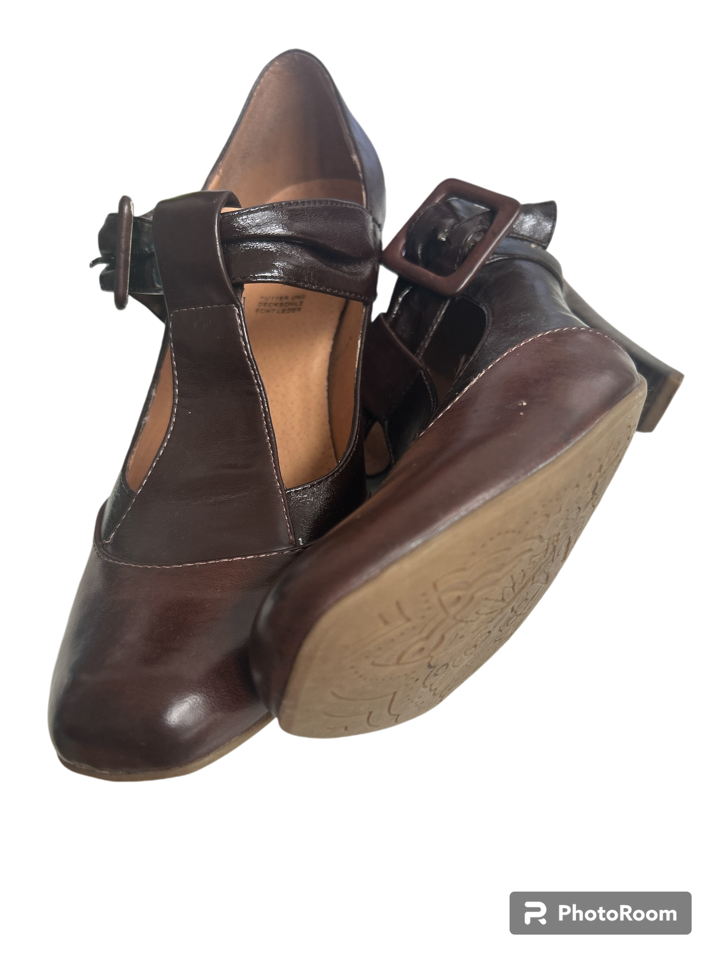 Catwalk Leder Riemchen Pumps Damen braun Gr. 40