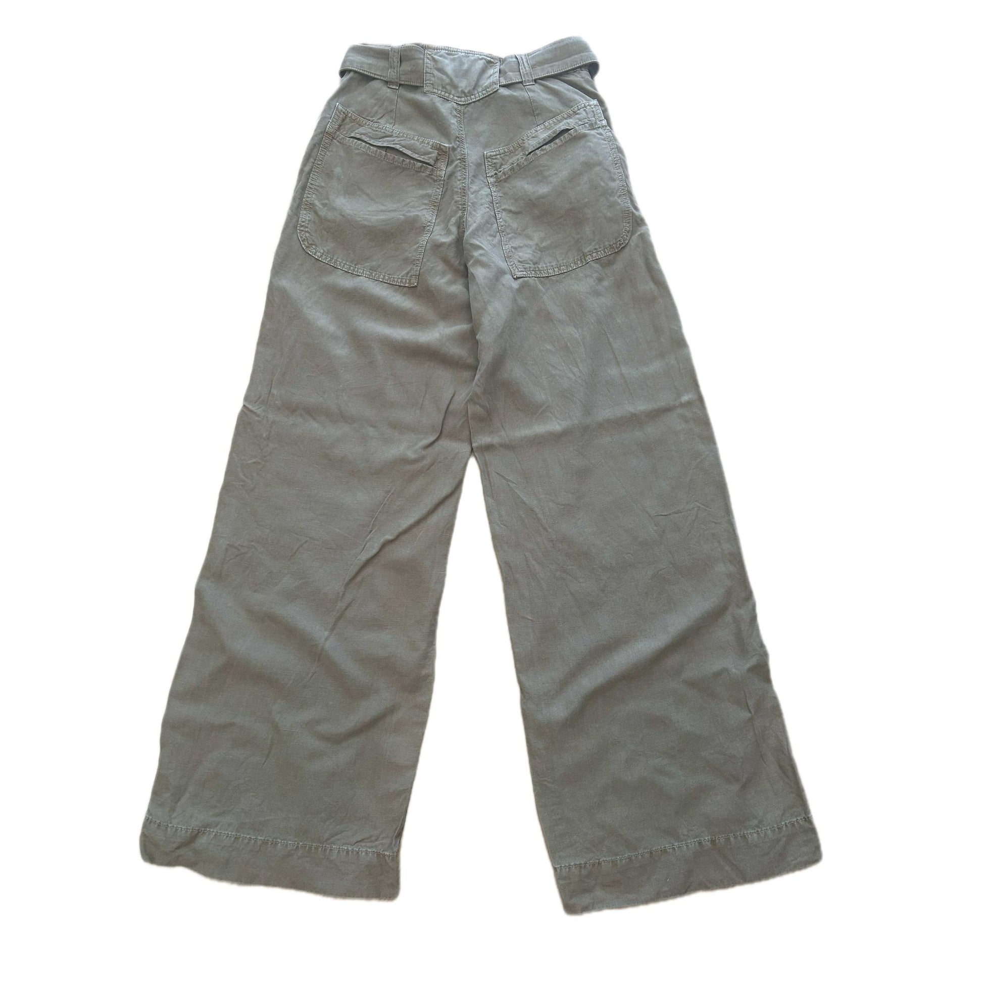 ZARA Baggy-Hose Braun mit Gürtel Gr. XS - 100% Baumwolle