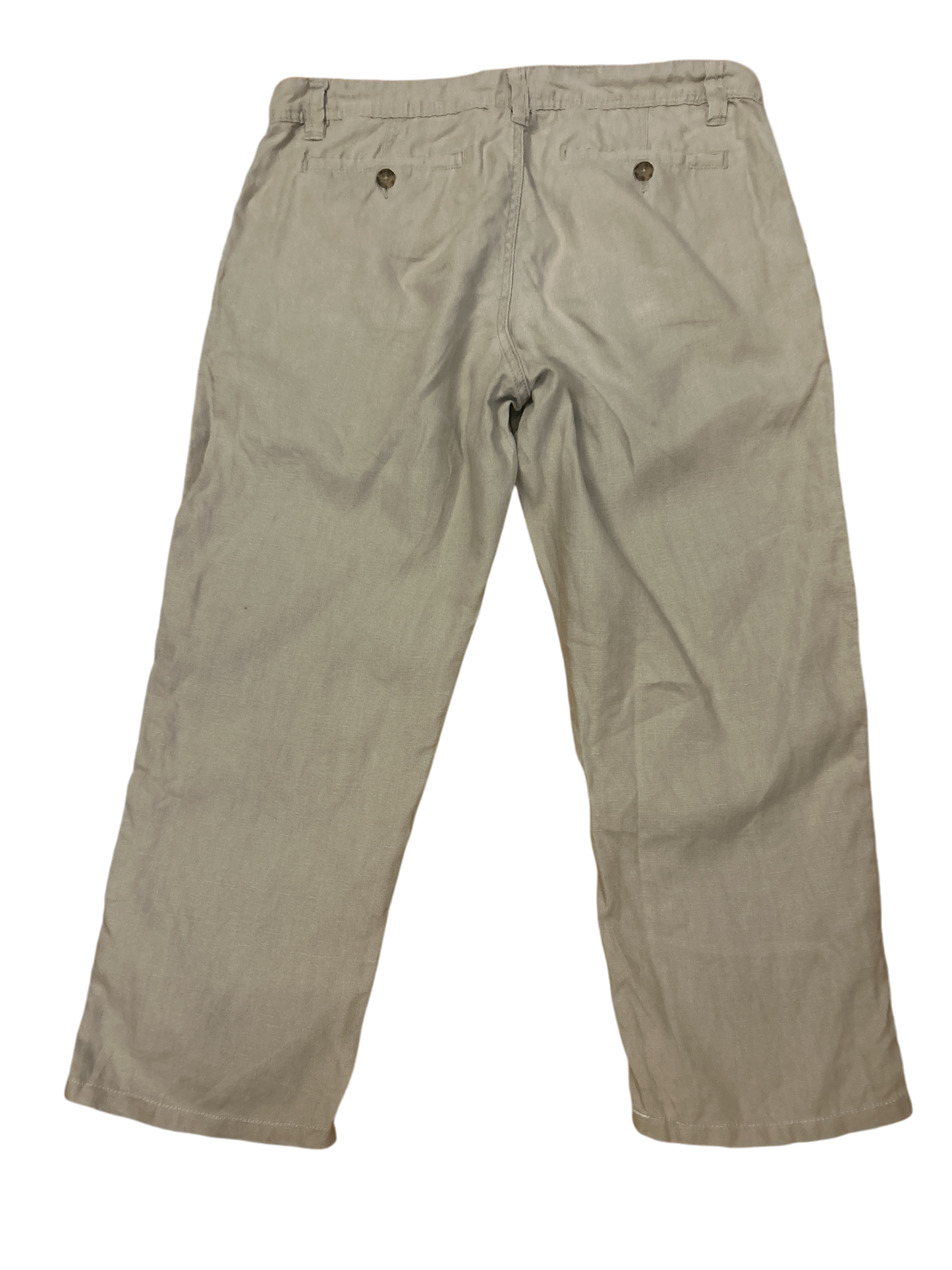 CANDA Damenhose dreiviertel Leinen straight fit beige Größe 42