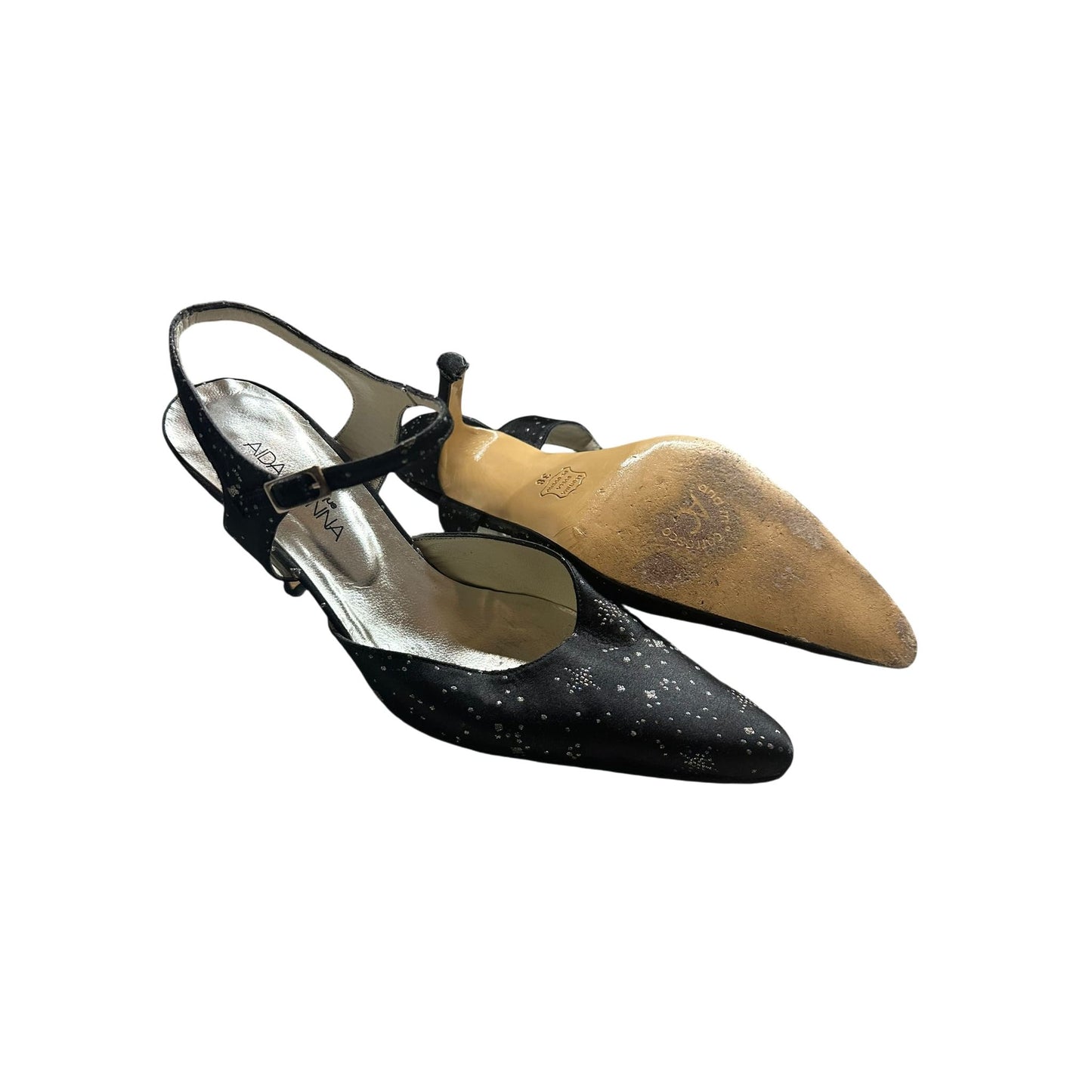 Aida Donna Boutique Damenhalbschuhe Stoff schwarz Gr. 38