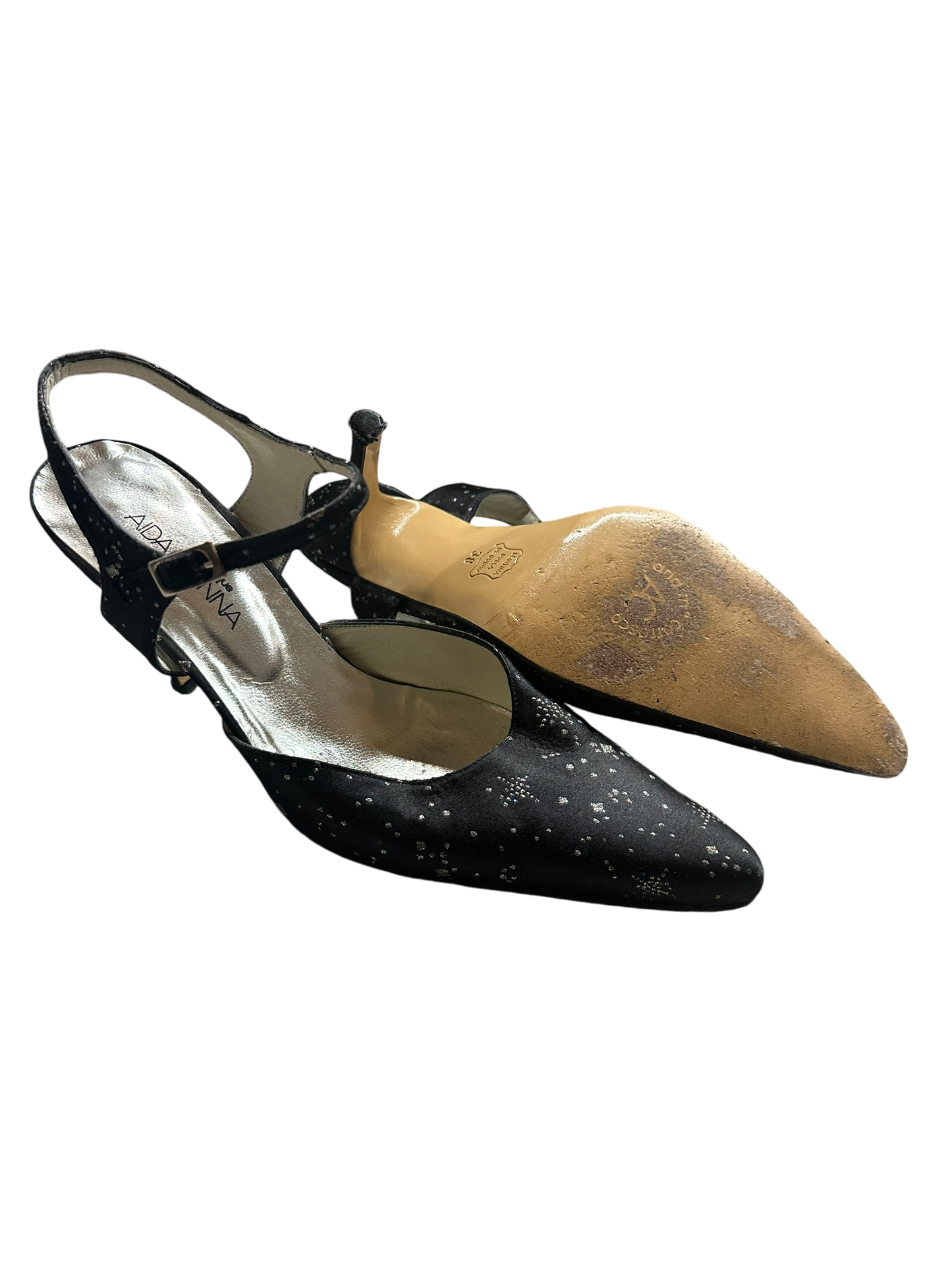 Aida Donna Boutique Damenhalbschuhe Stoff schwarz Gr. 38