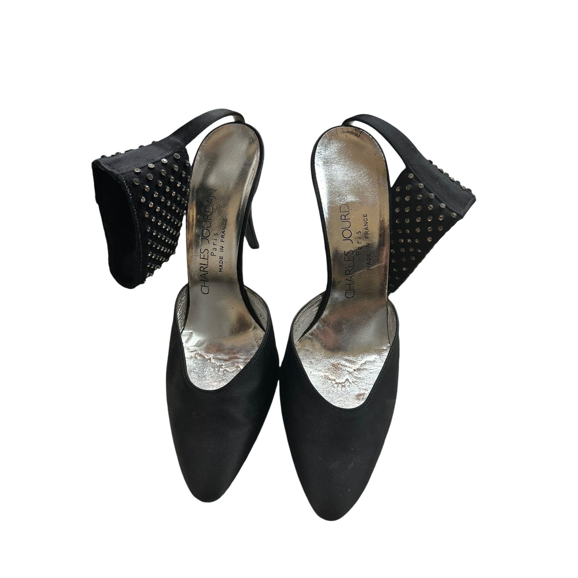 Charles Jordan Paris Damenhalbschuhe Stoff schwarz Gr. 36