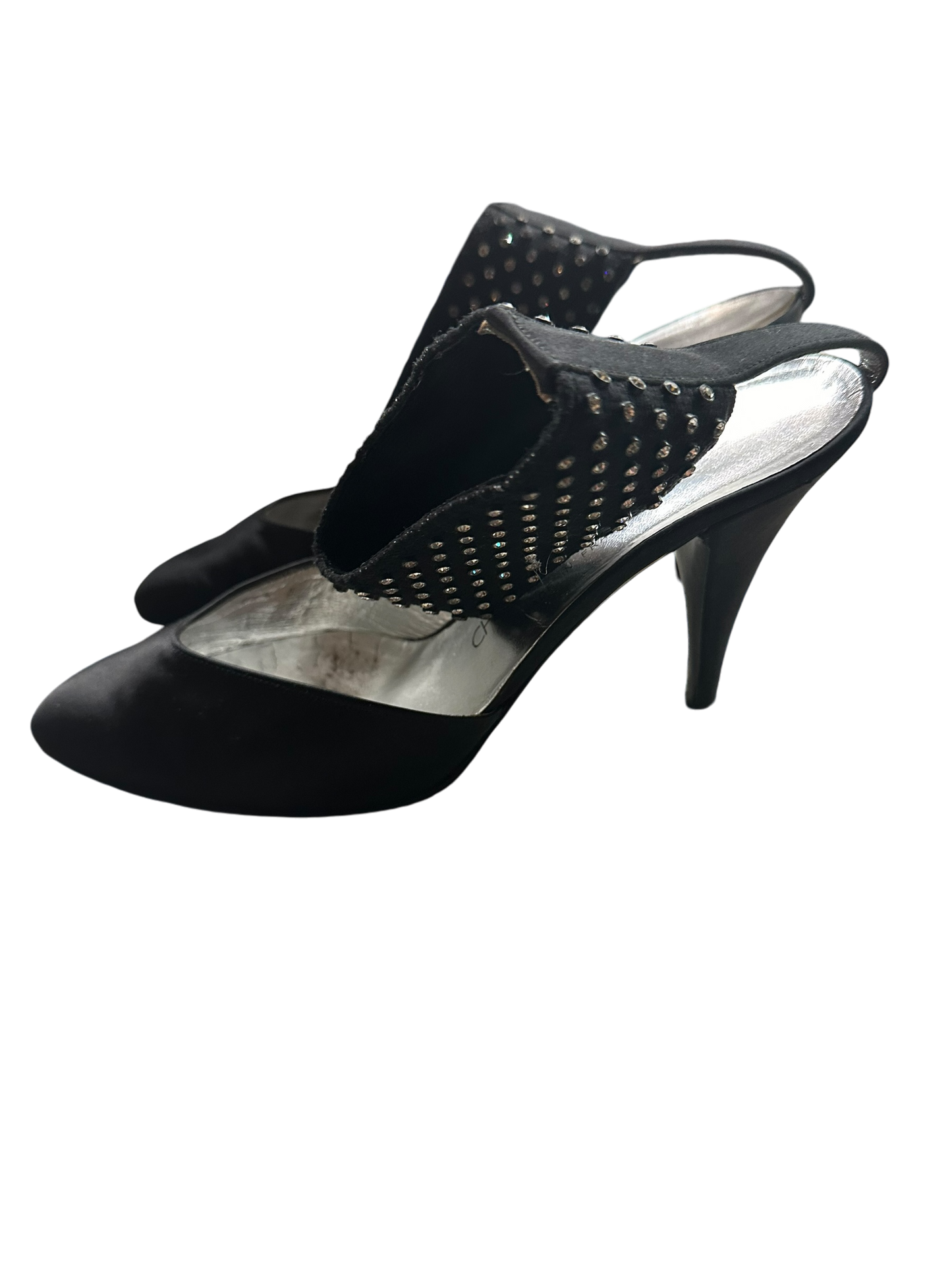 Charles Jordan Paris Damenhalbschuhe Stoff schwarz Gr. 36