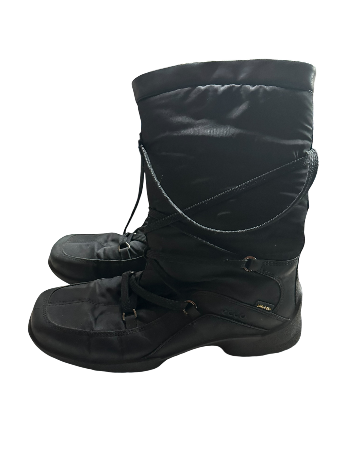 Ecco Damenstiefel Leder gefüttert schwarz Gr. 37