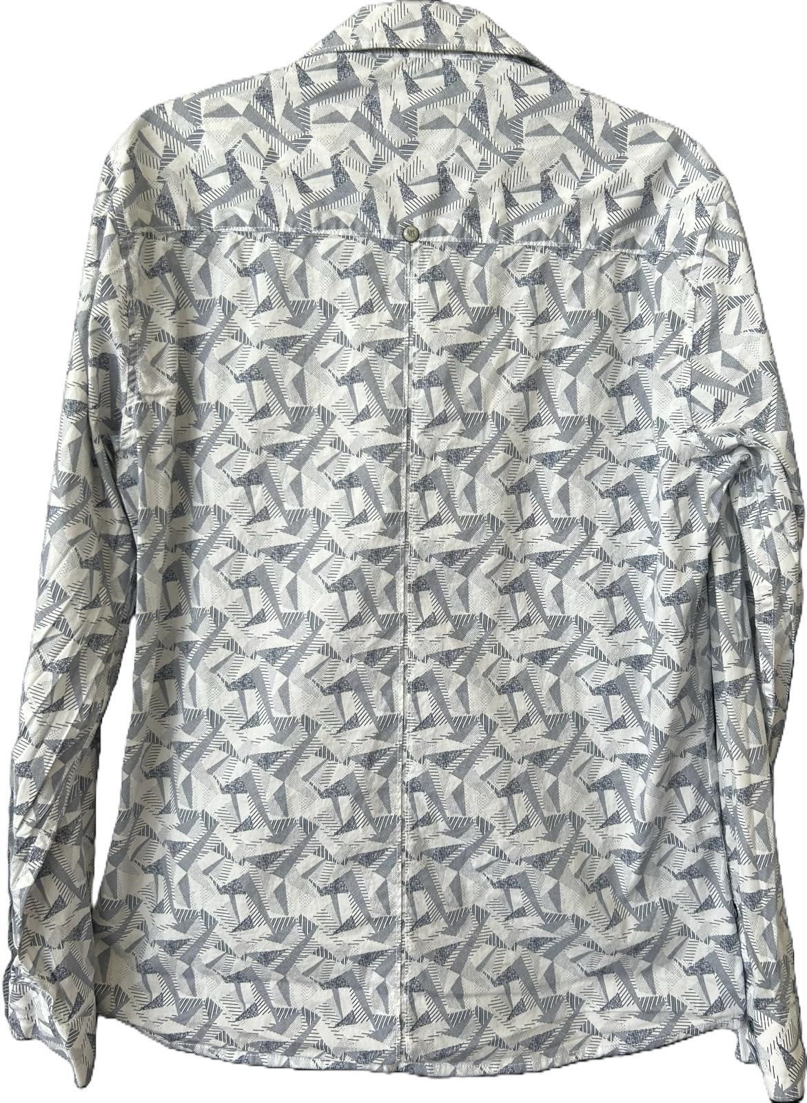 Hemd langarm  - NO EXCESS Slim Fit Gr. M Weiß-Blau