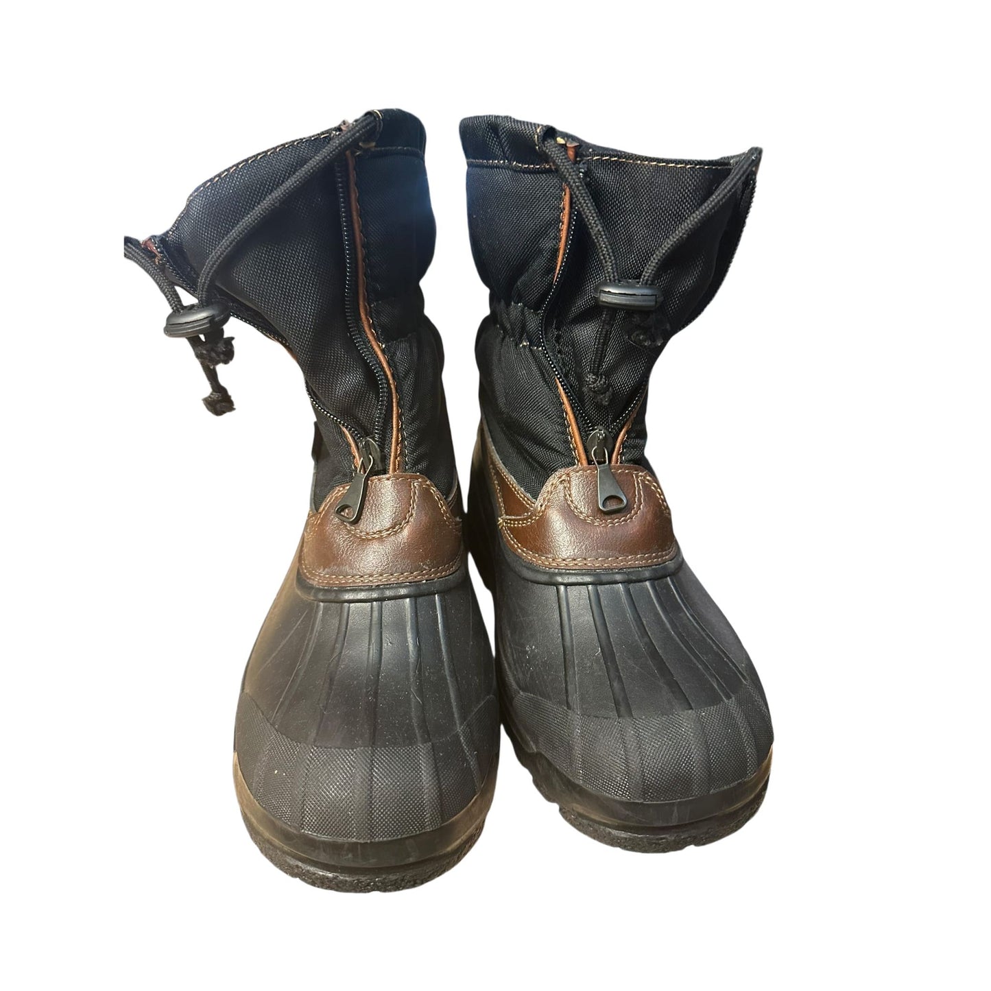 Vista Stiefel aus Gummi, Leder und Stoff mit Fütterung schwarz braun Gr. 37,5